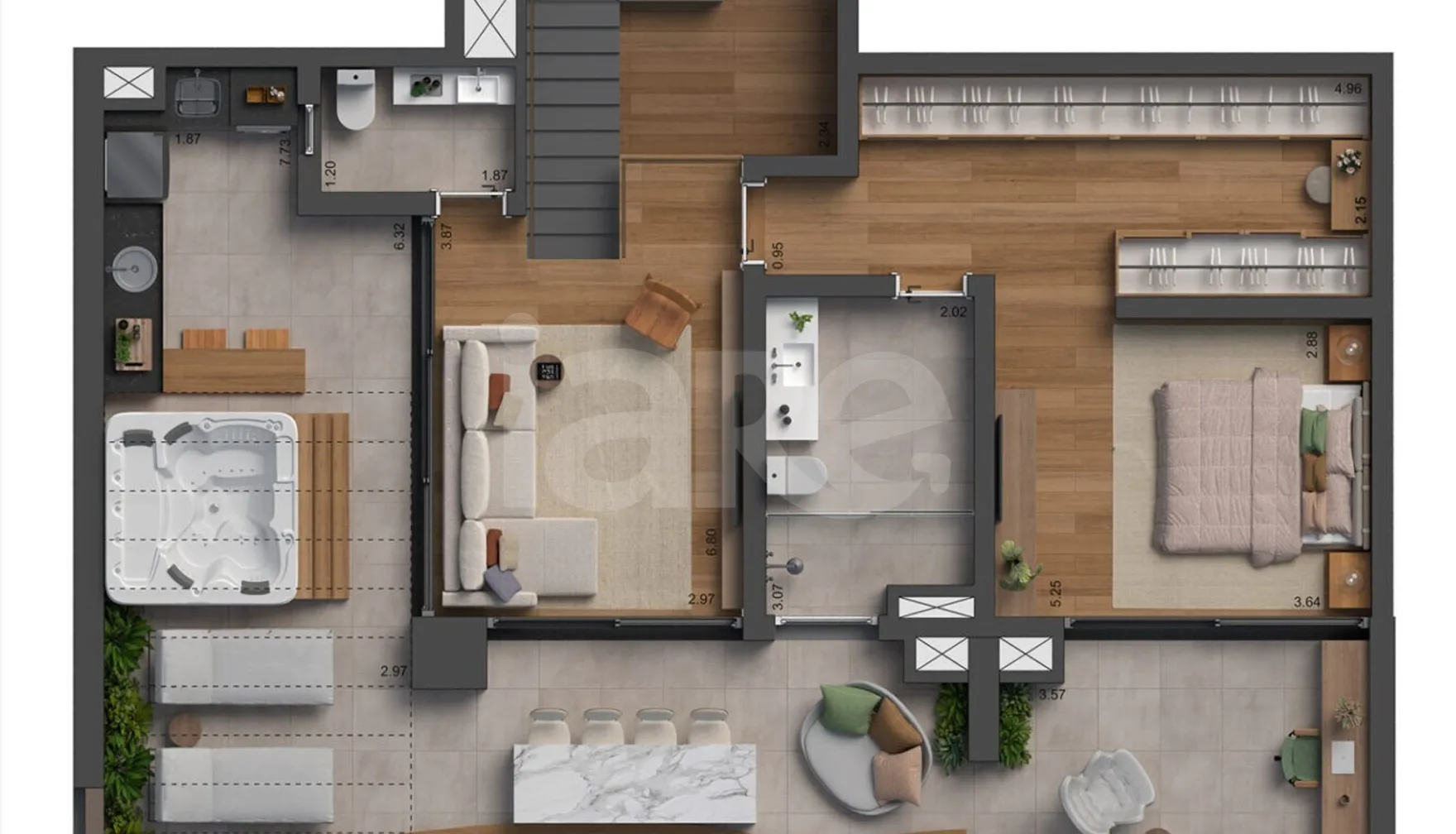 Planta — Cobertura Duplex 201,21 m²
