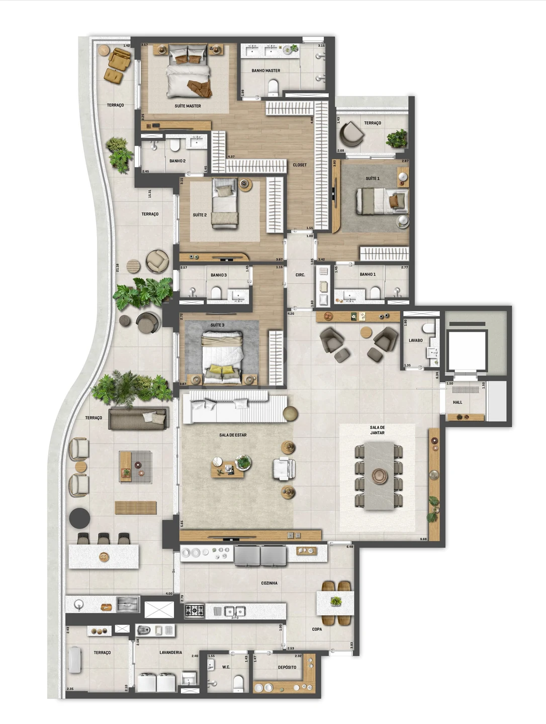 Planta — Apartamento 293,02 m²