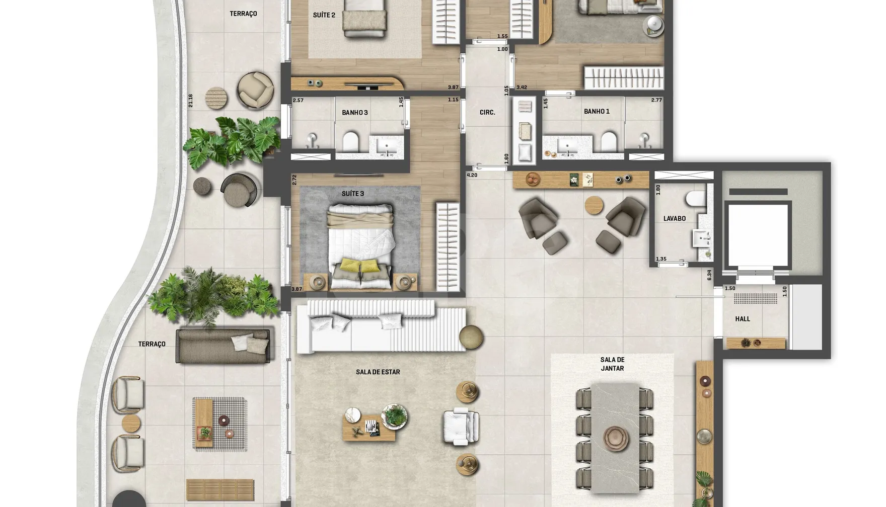 Planta — Apartamento 293,02 m²