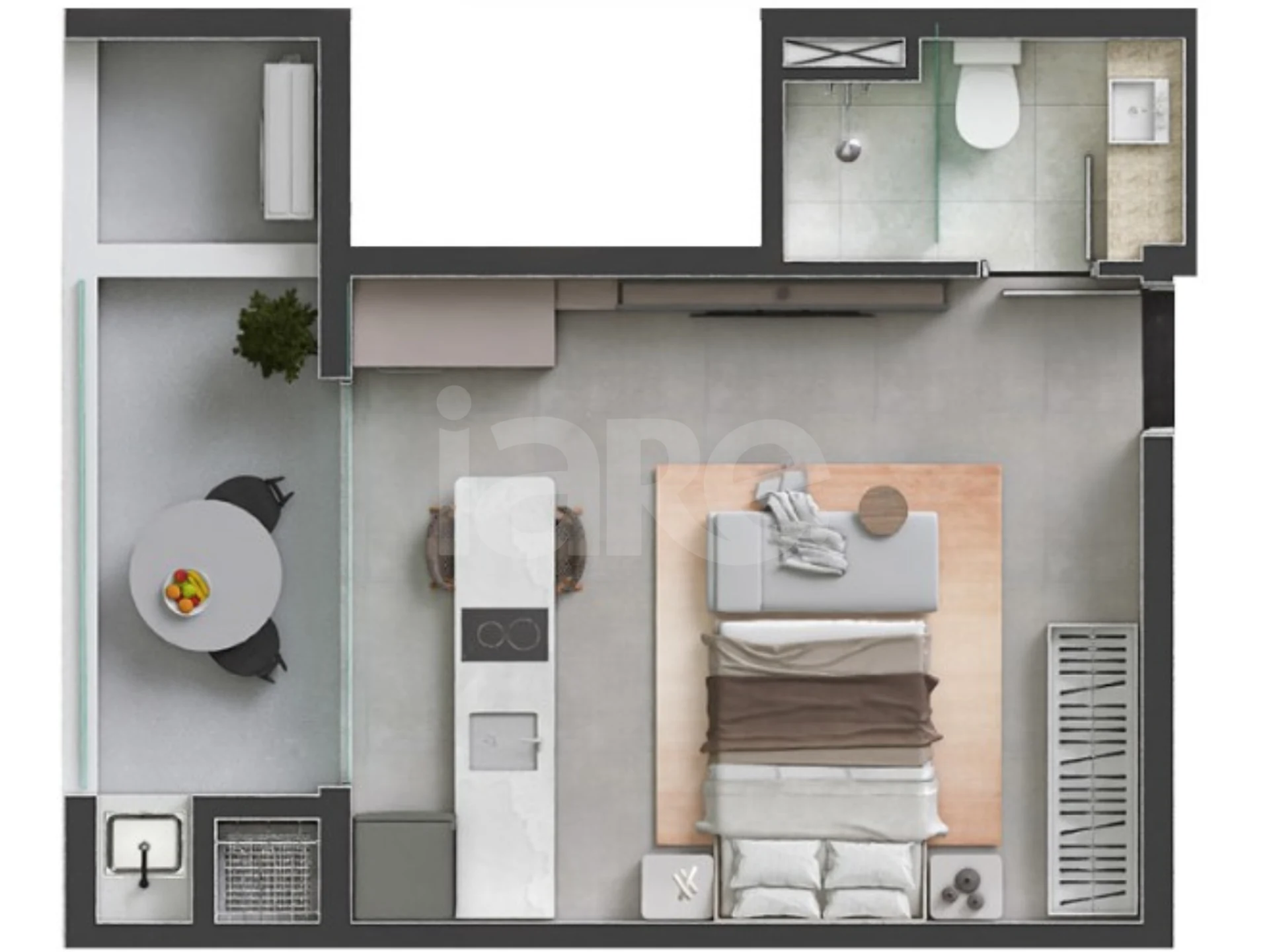 Planta — Studio 29,33 m²