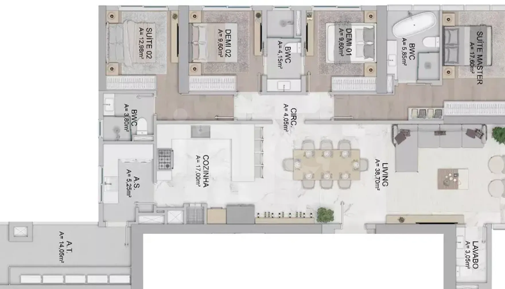 Planta — Apartamento 152,67 m²