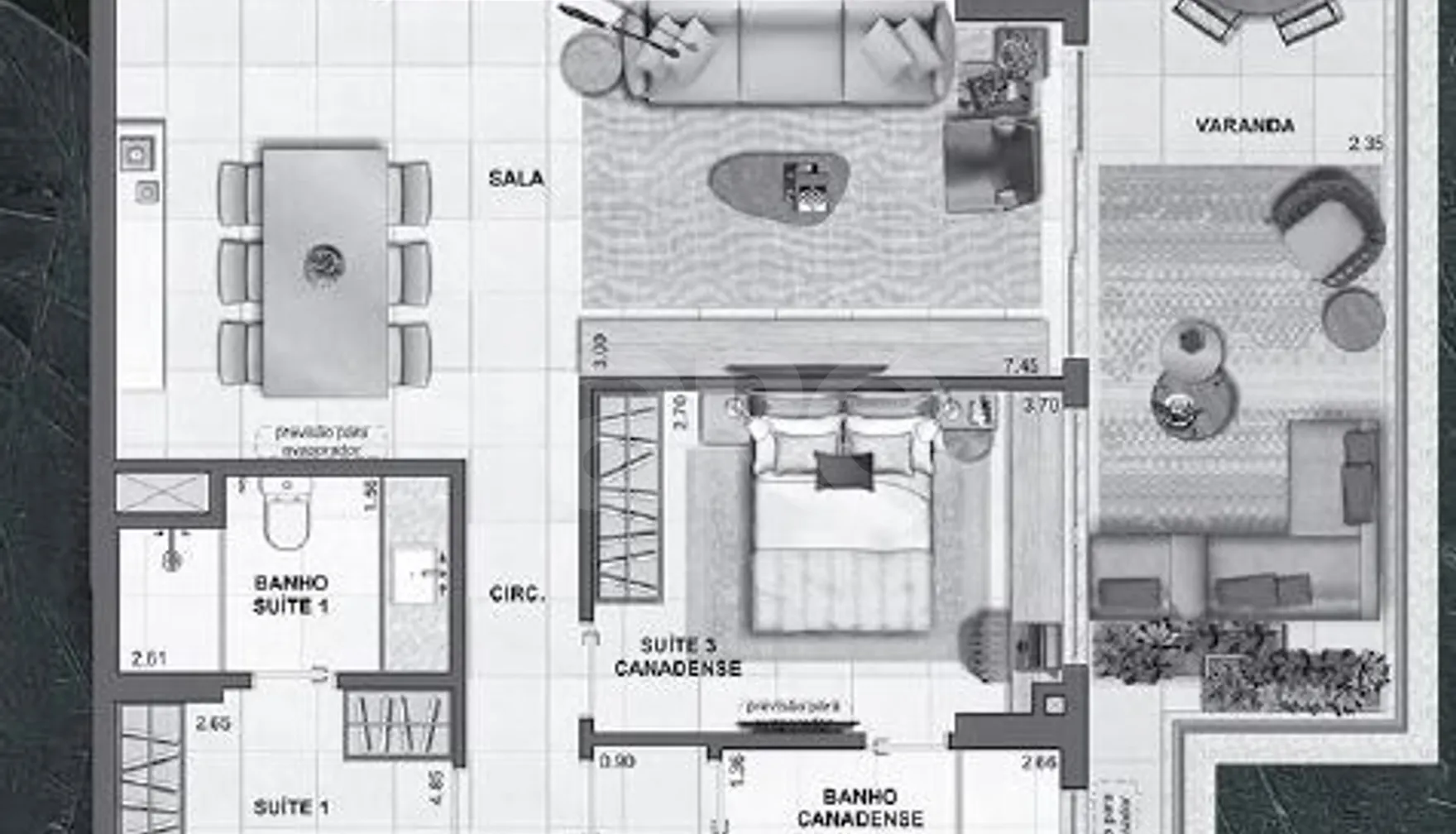 Planta — Apartamento 137,89 m²