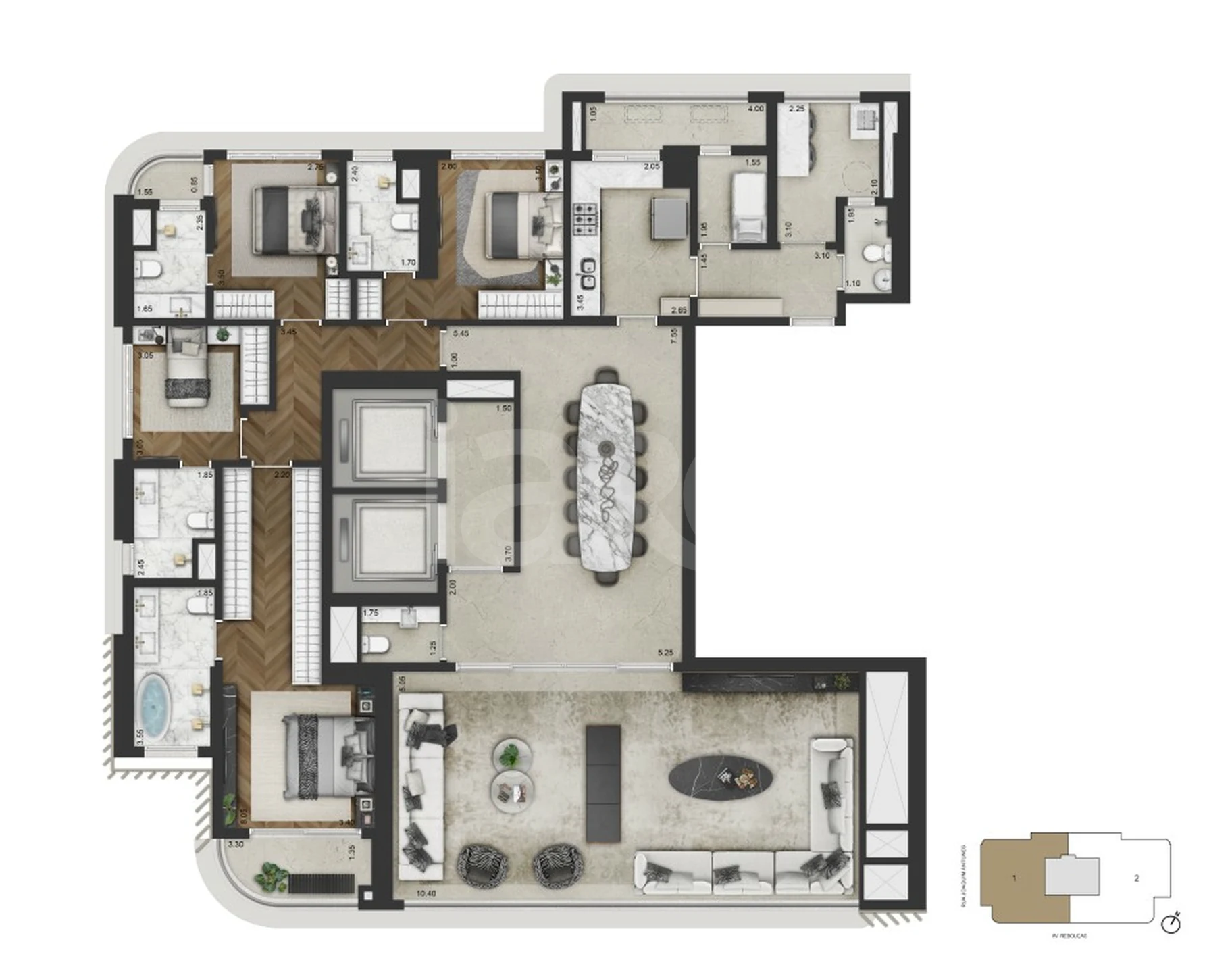 Planta — Apartamento 246,8 m²