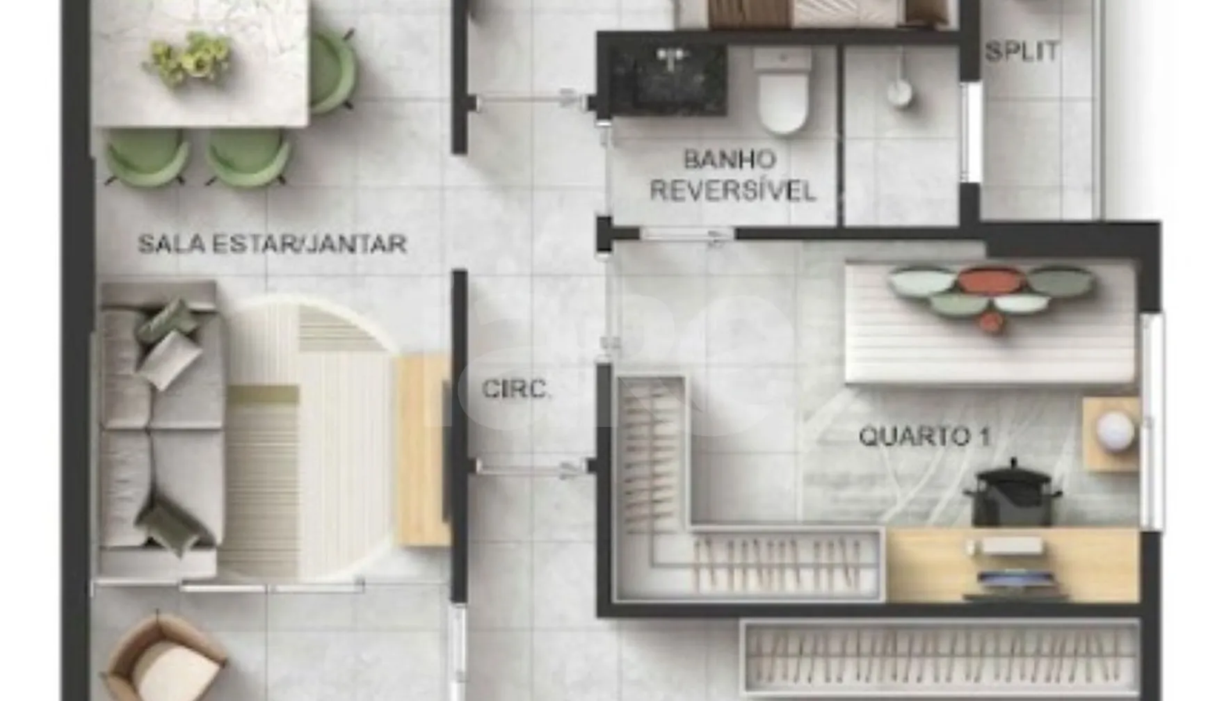 Planta — Apartamento 96,3 m²