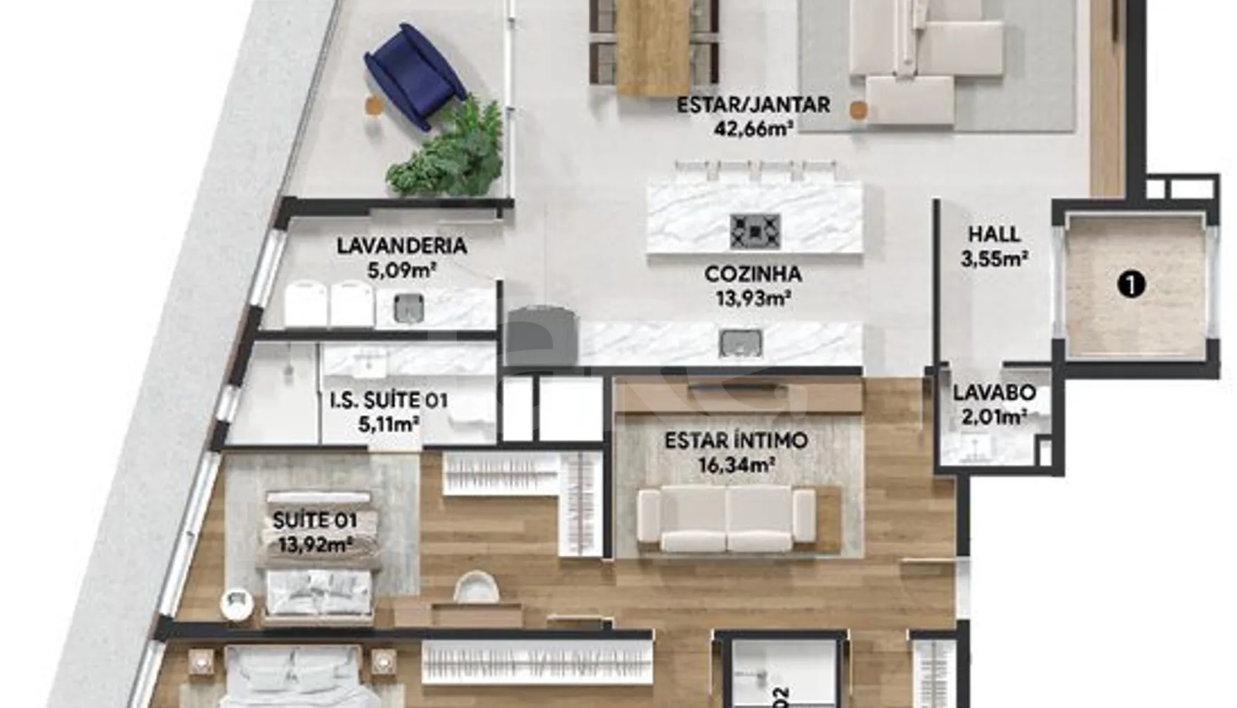 Planta — Apartamento 201 m²