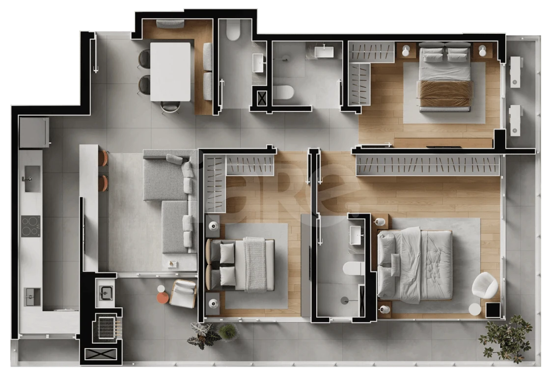 Planta — Garden 123,29 m²