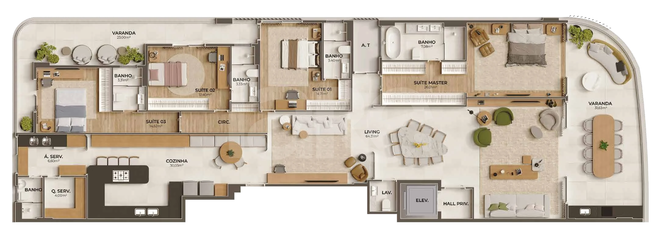 Planta — Apartamento 280,08 m²