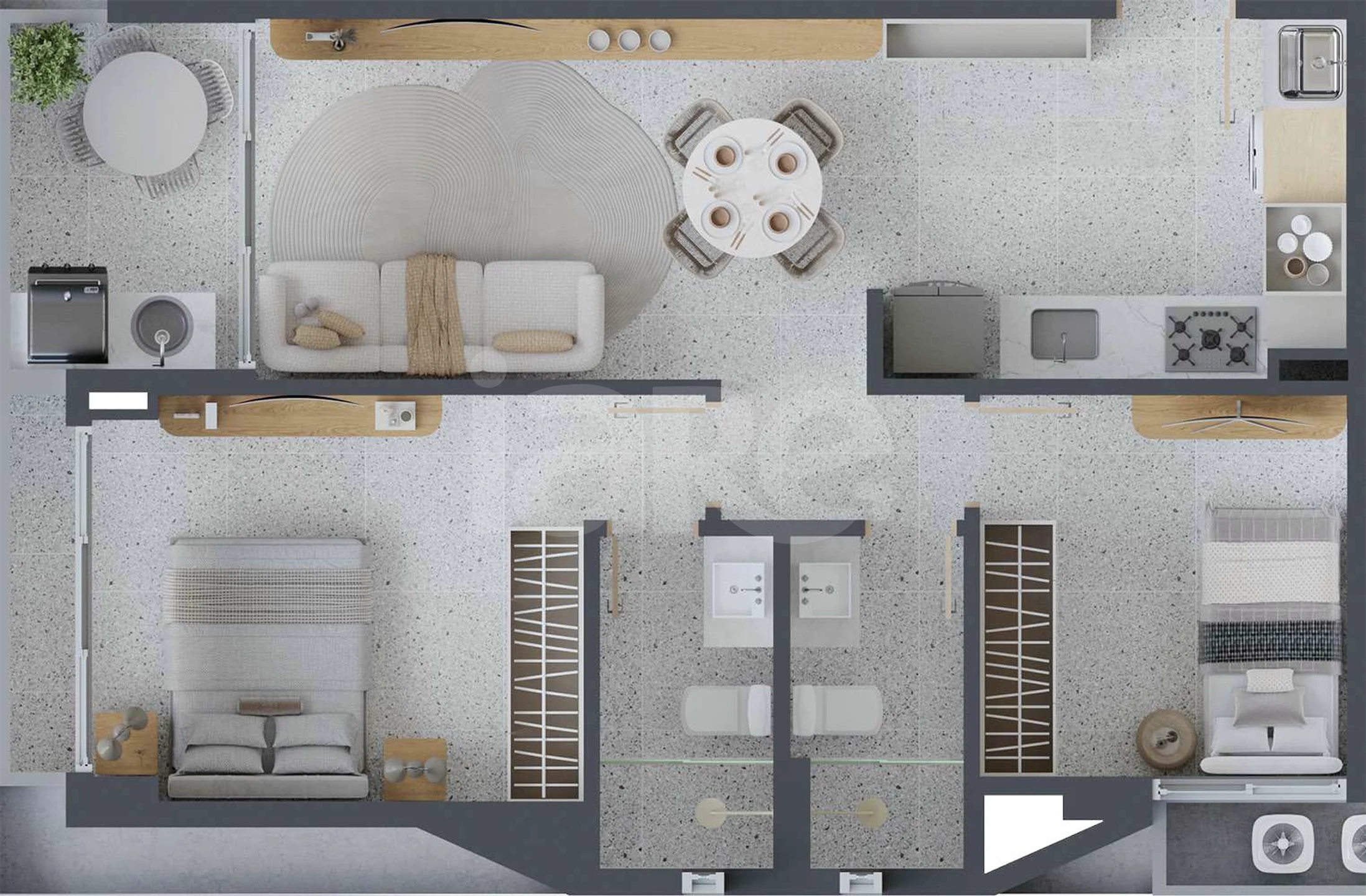 Planta — Apartamento 60,37 m²