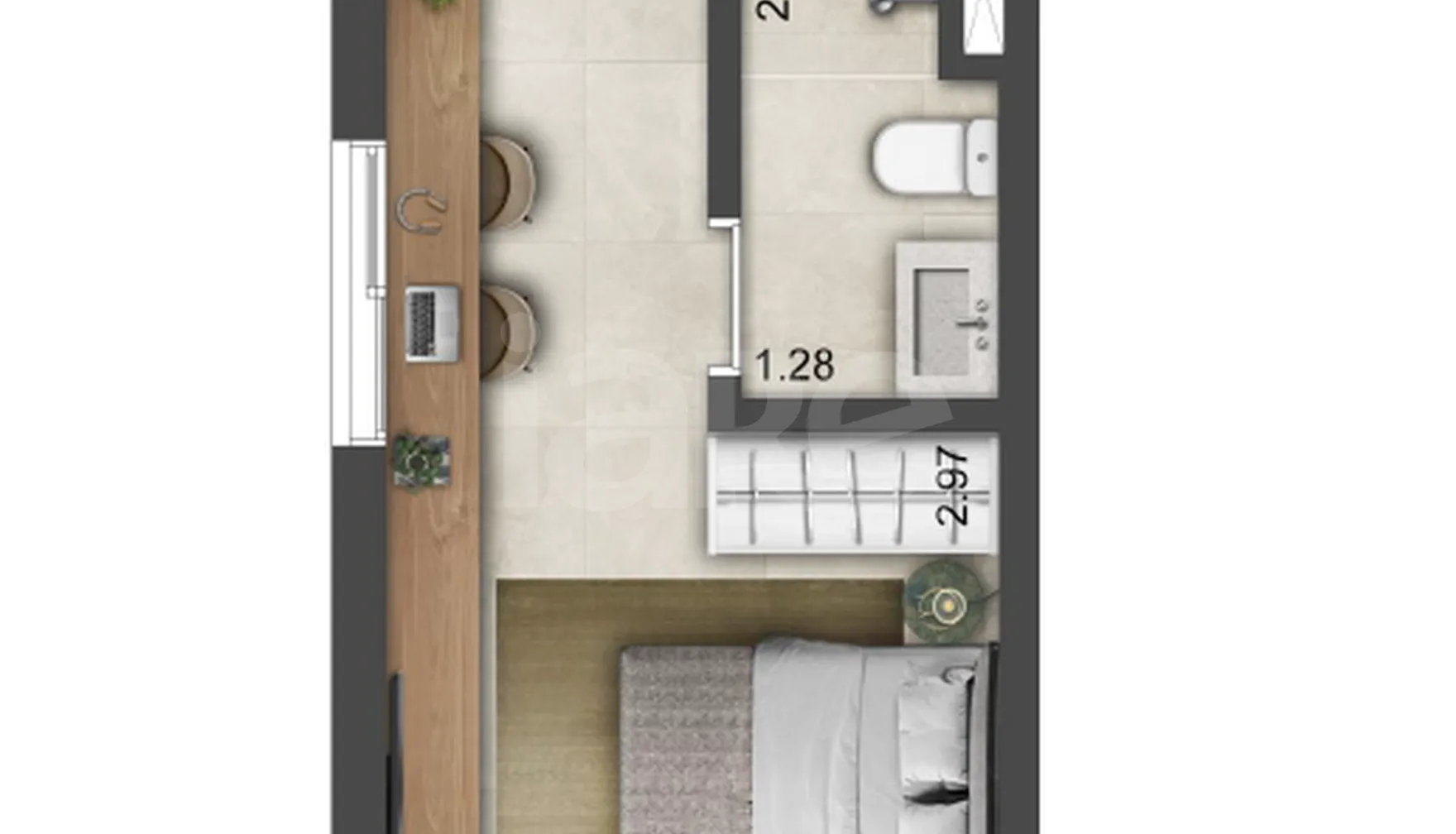 Planta — Apartamento 31,23 m²