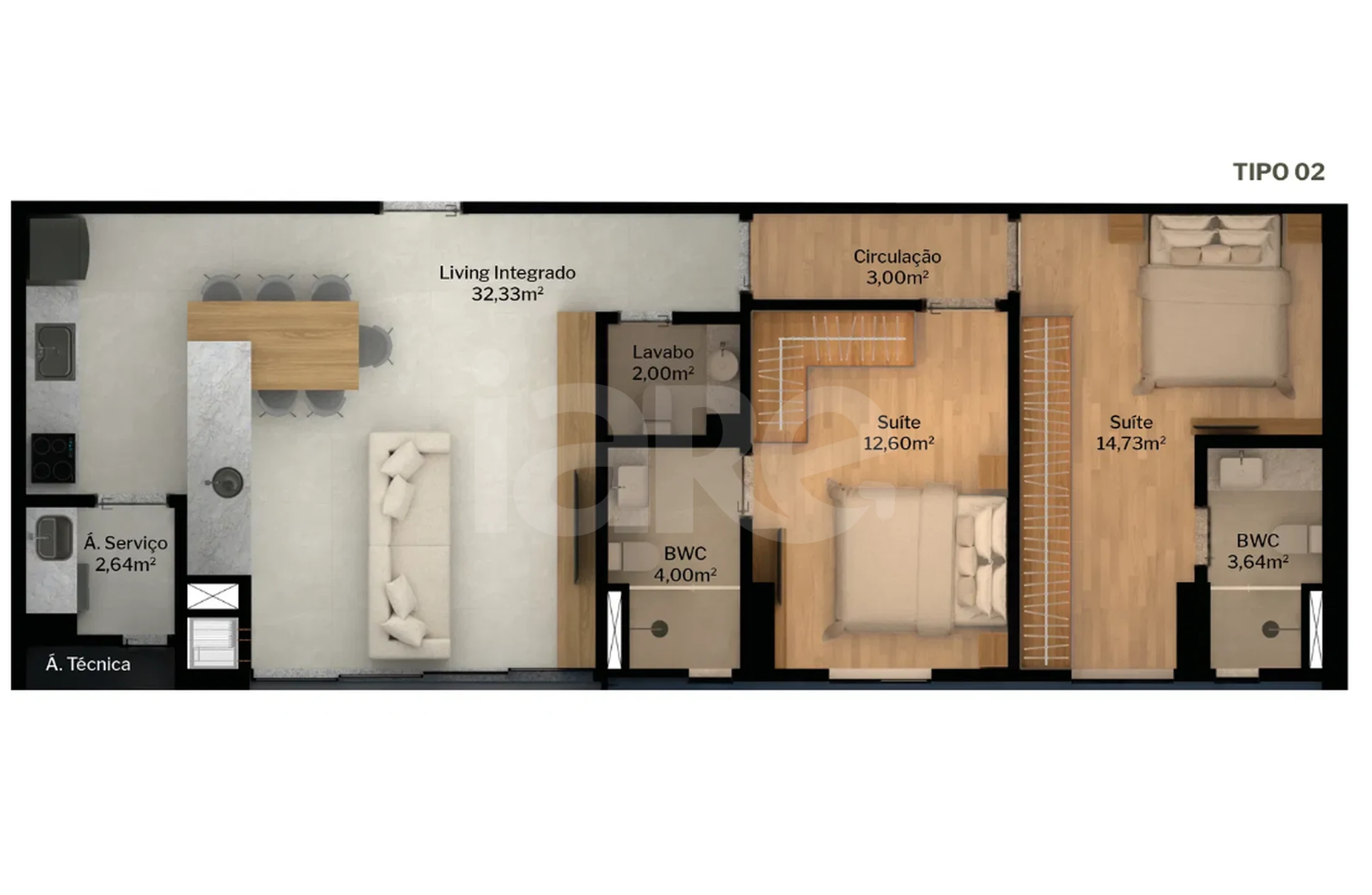 Planta — Apartamento 89 m²