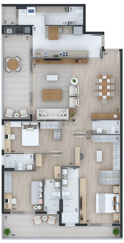 Planta — Apartamento 184,63 m²