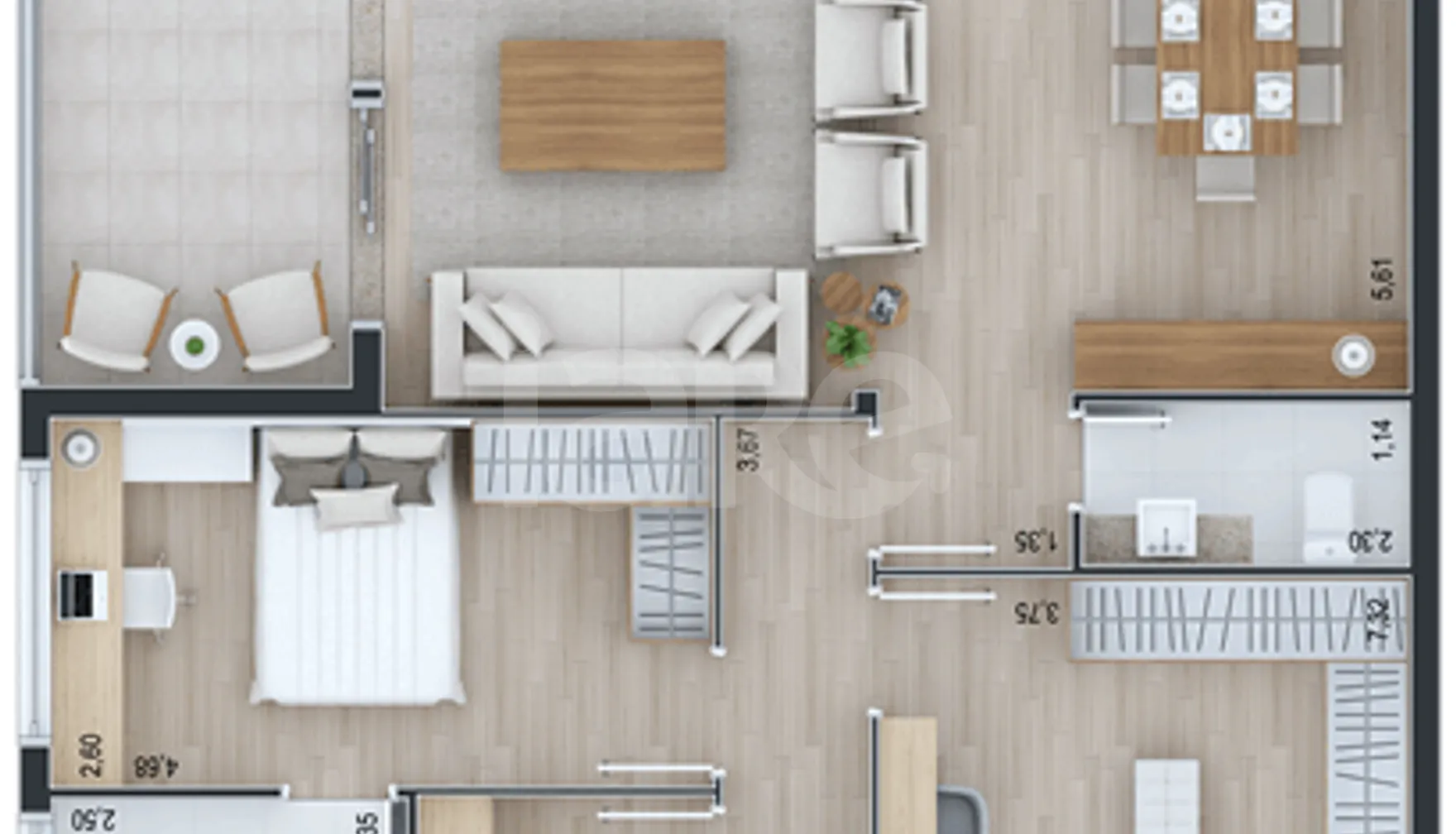 Planta — Apartamento 184,63 m²