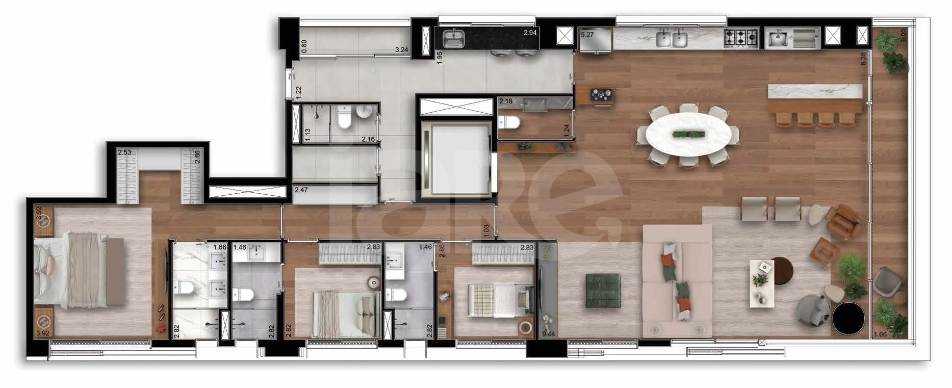 Planta — Apartamento 204,84 m²