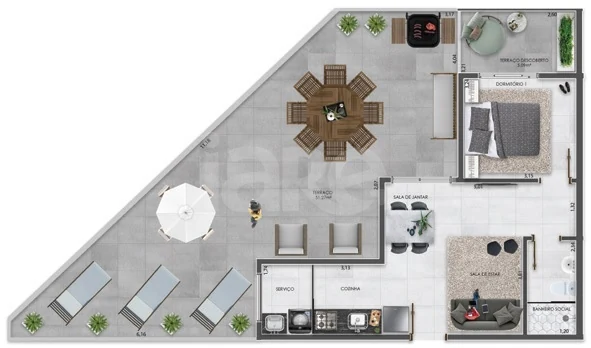Planta — Garden 89 m²