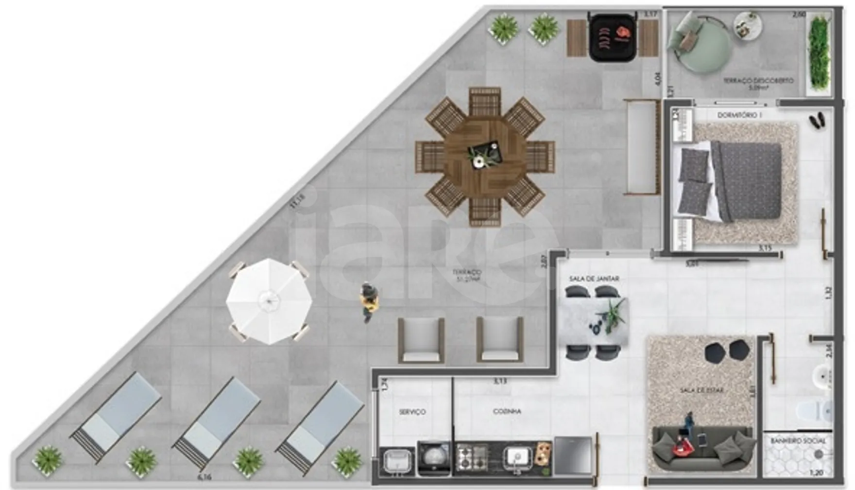 Planta — Garden 89 m²