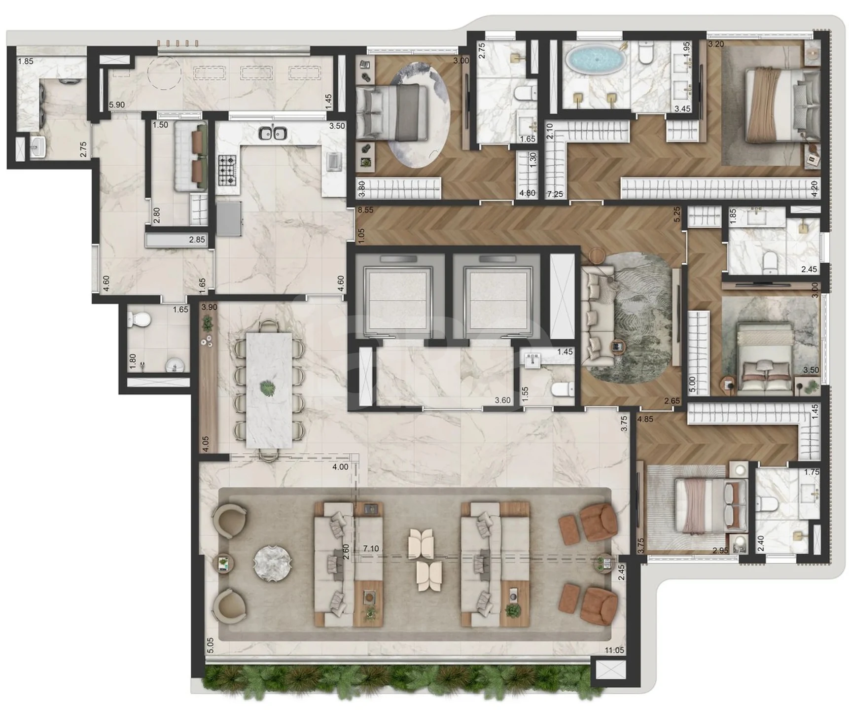Planta — Apartamento 283,5 m²