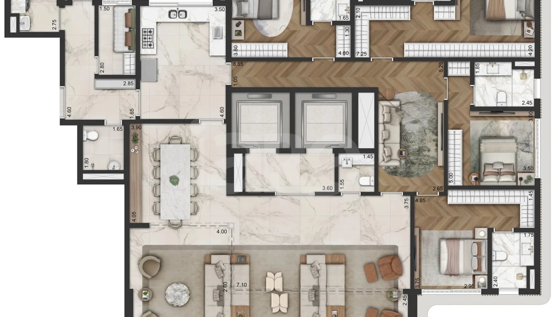Planta — Apartamento 283,5 m²