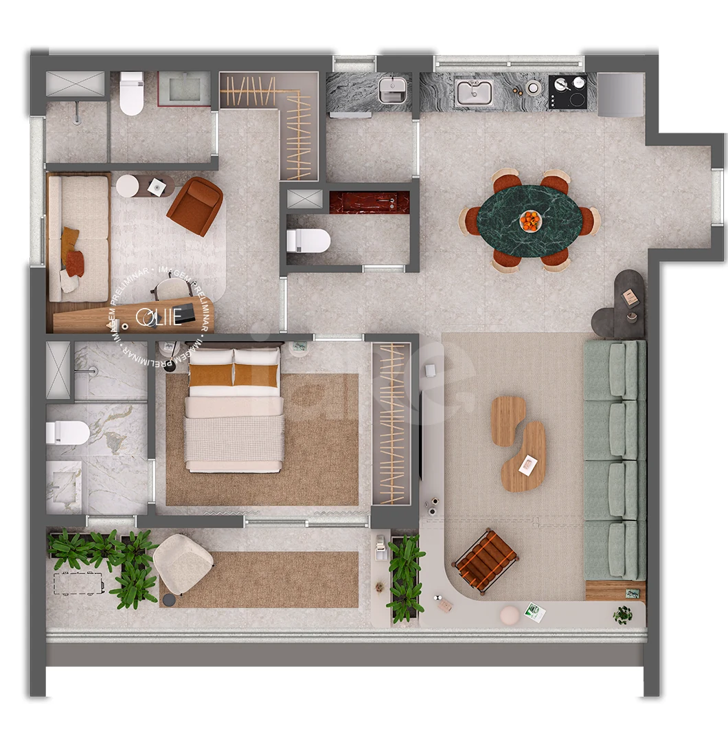 Planta — Cobertura Horizontal 84,86 m²