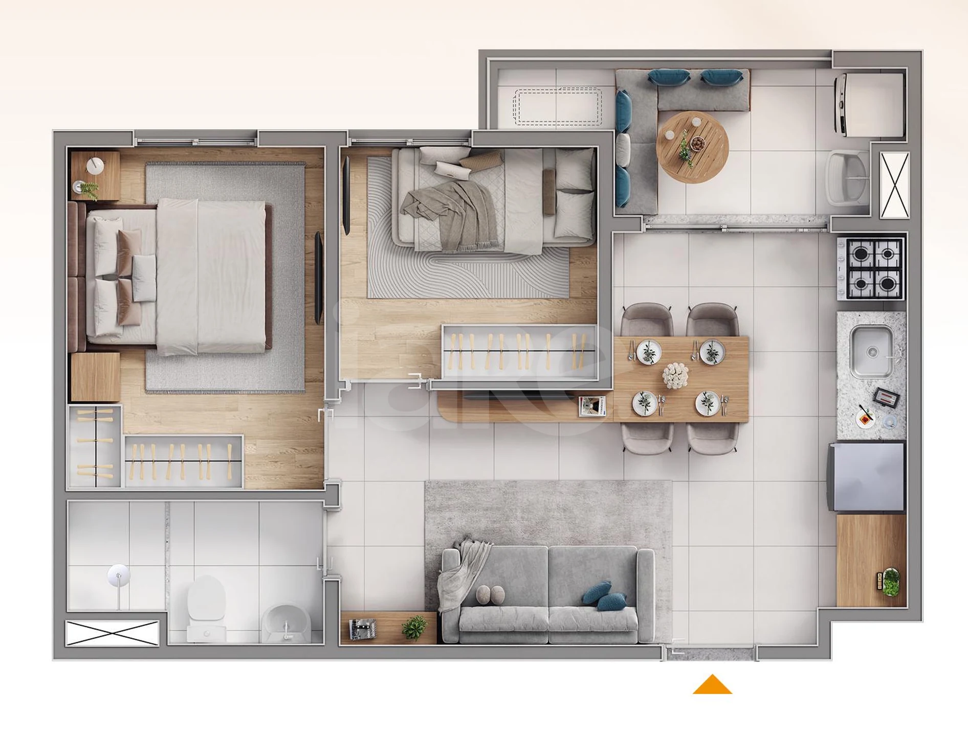 Planta — Apartamento 42,3 m²