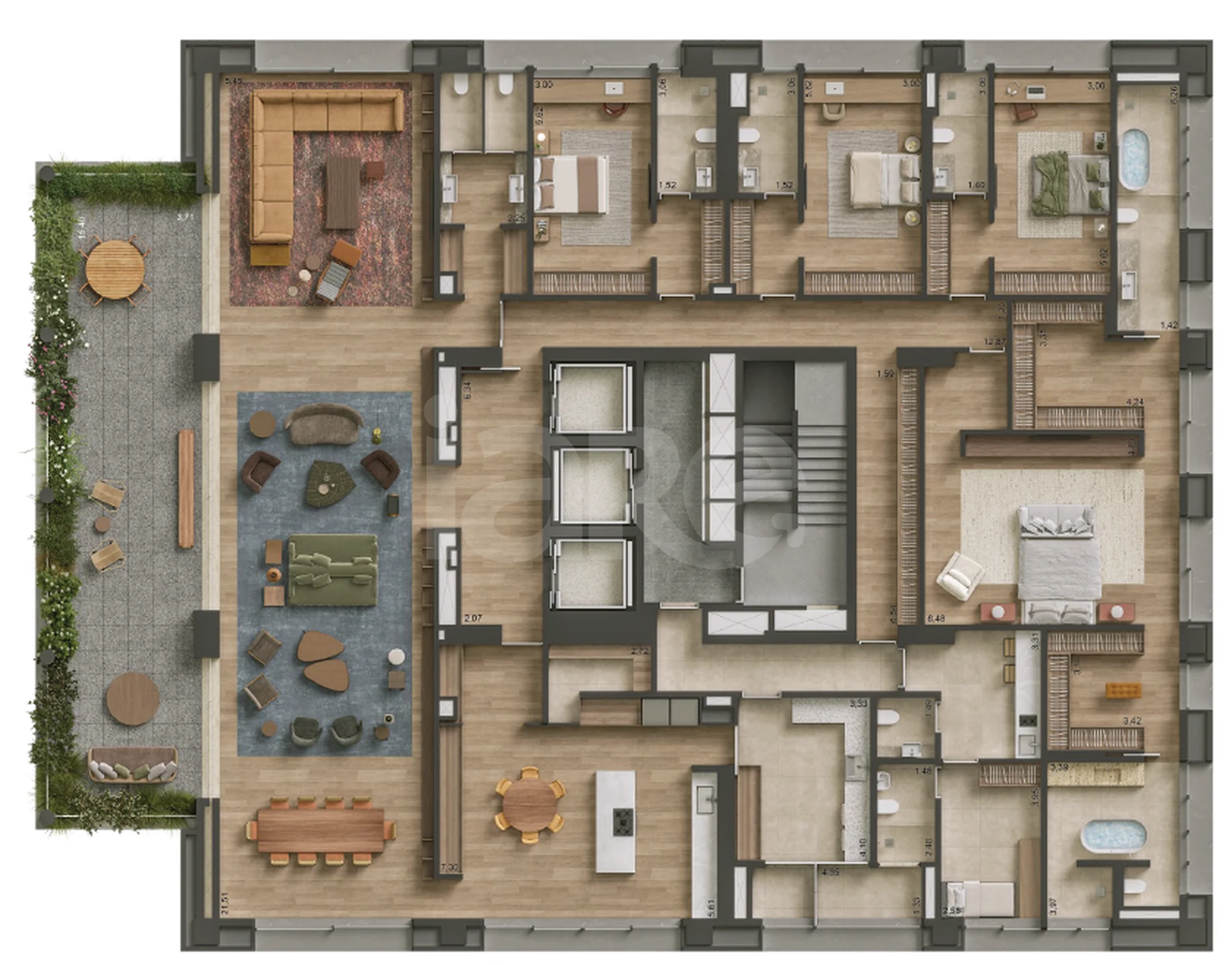 Planta — Apartamento 580,99 m²