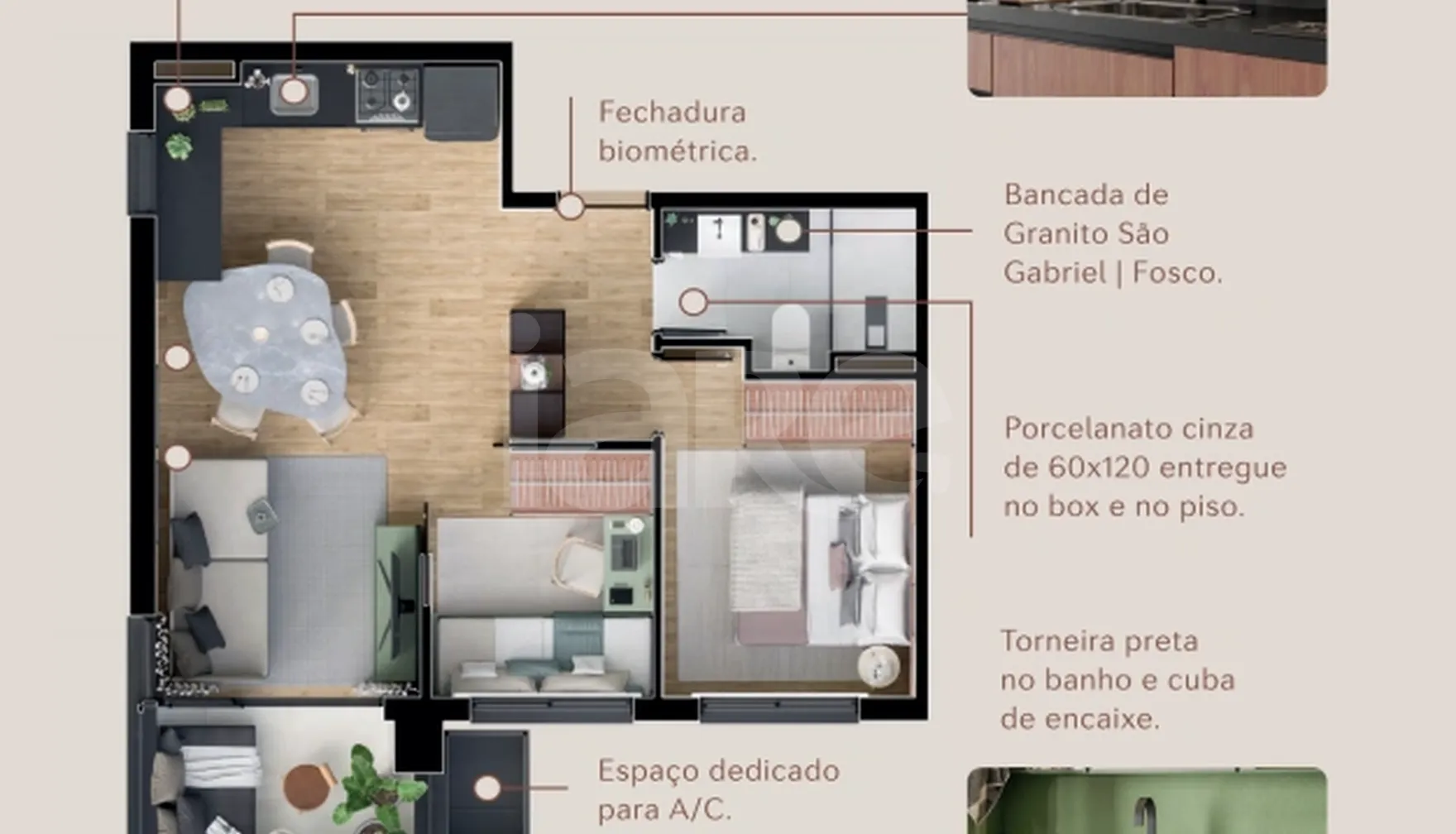 Planta — Apartamento 47,67 m²