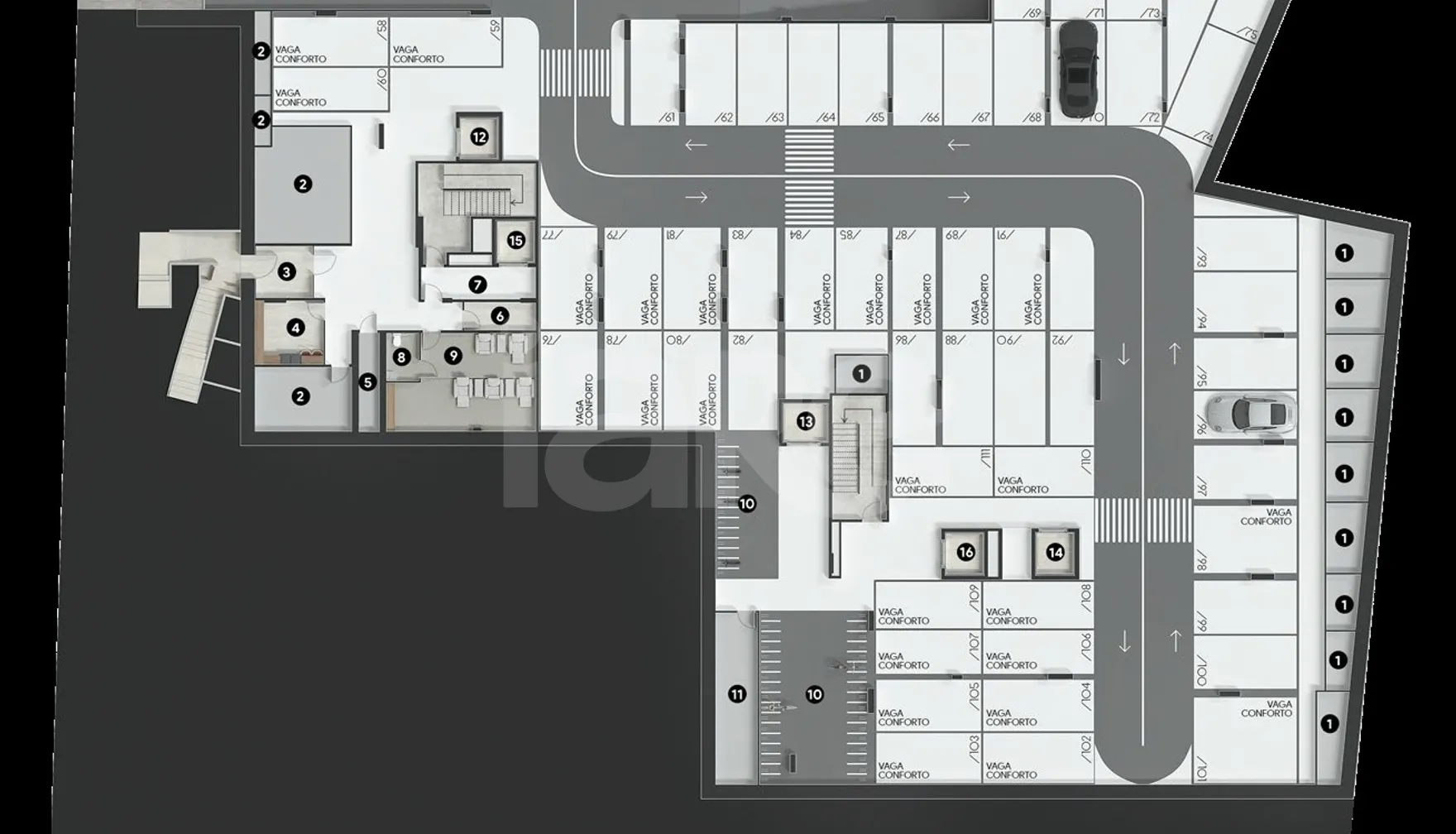 Planta — Pavimento subsolo 1