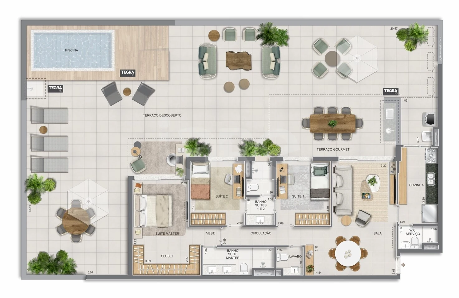 Planta — Garden 267,1 m²