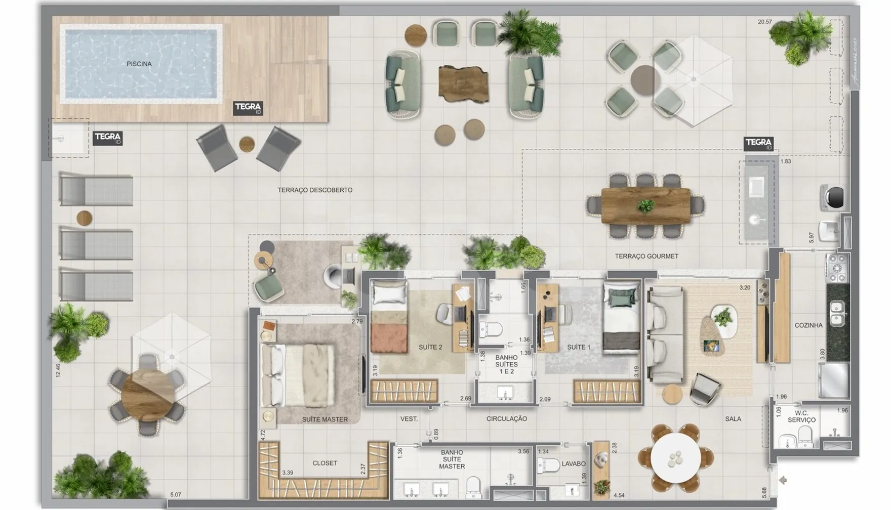 Planta — Garden 267,1 m²