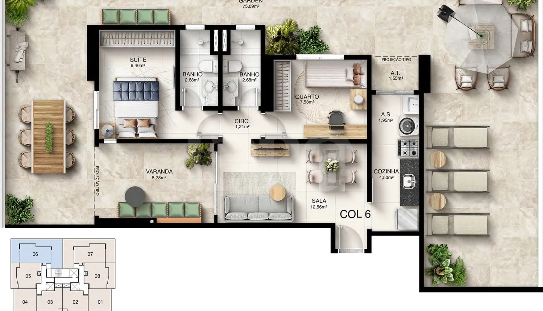 Planta — Garden 142,29 m²