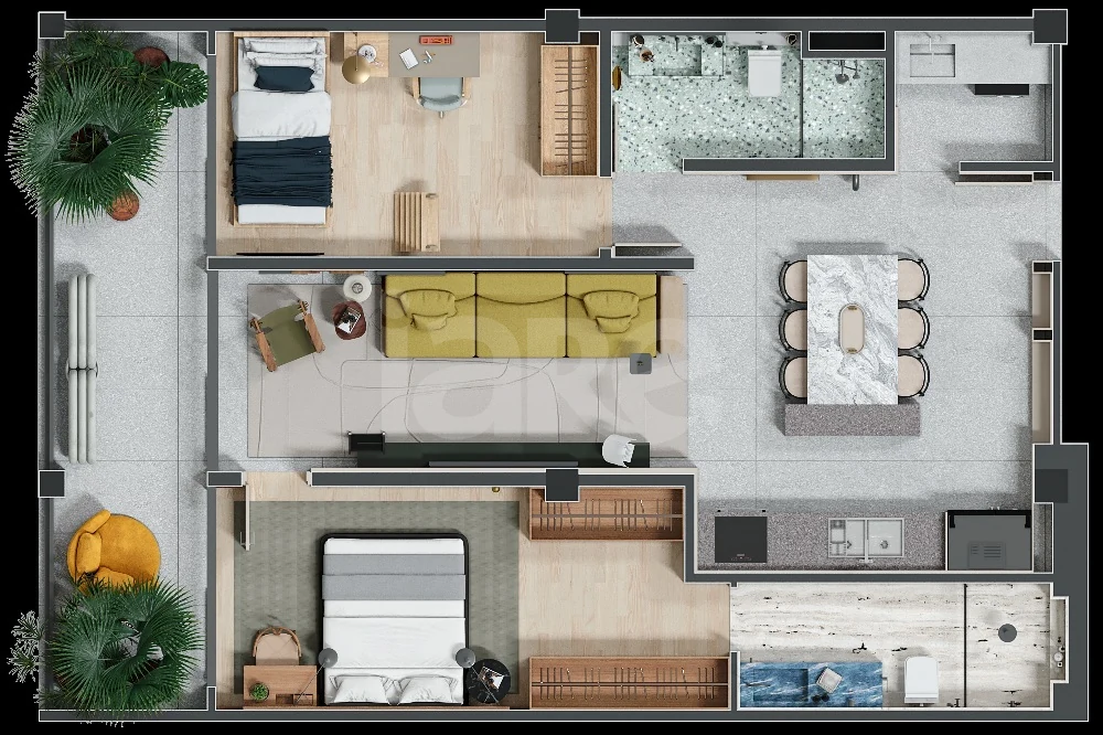 Planta — Apartamento 92,45 m²