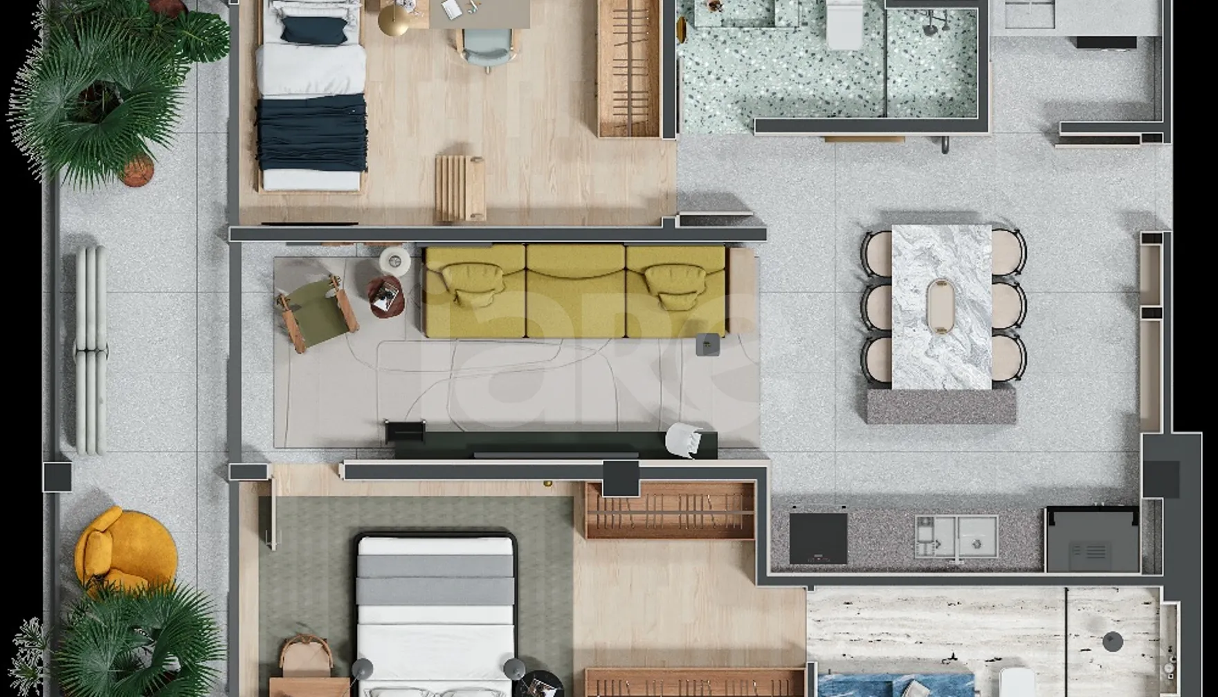 Planta — Apartamento 92,45 m²