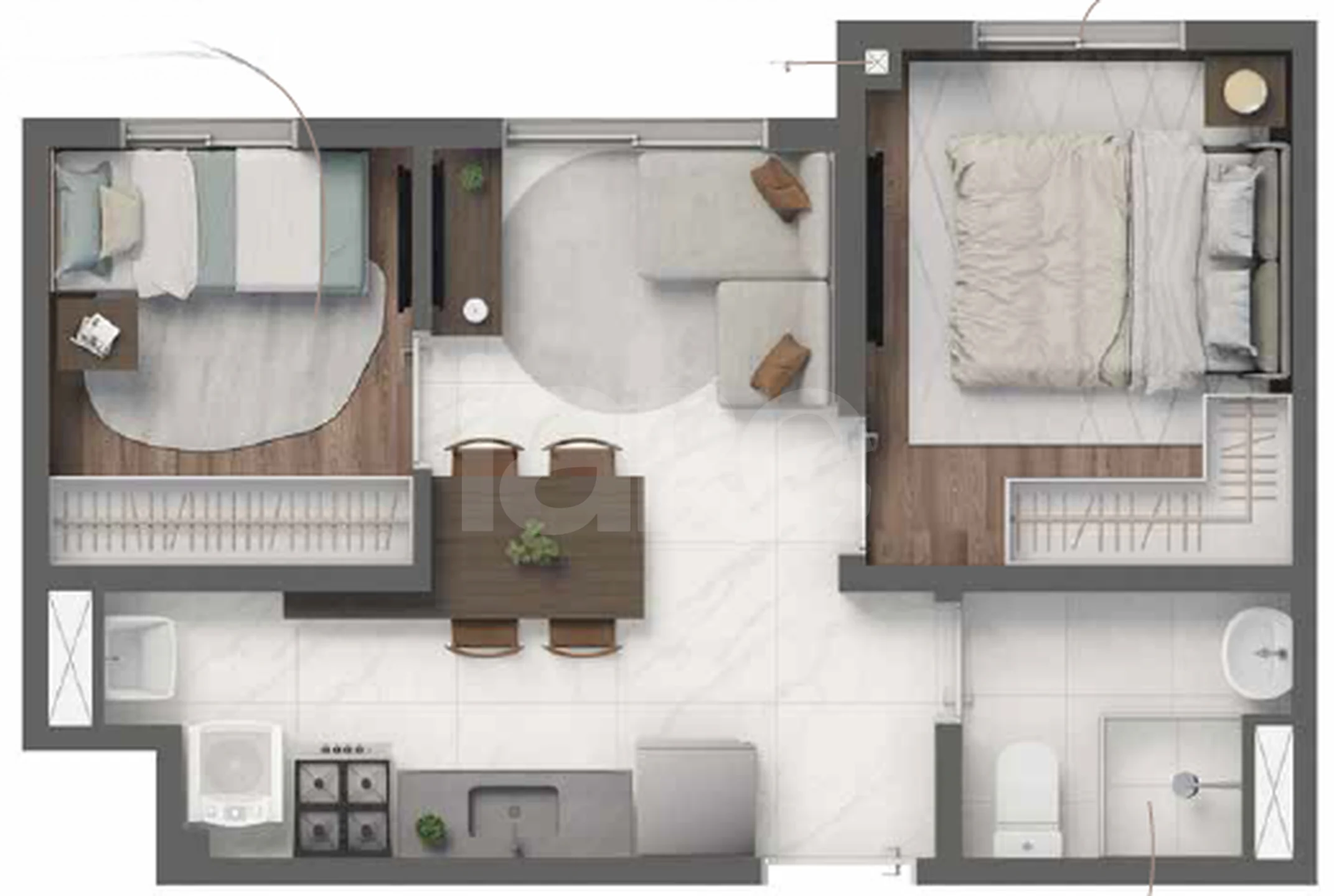 Planta — Apartamento 31,54 m²