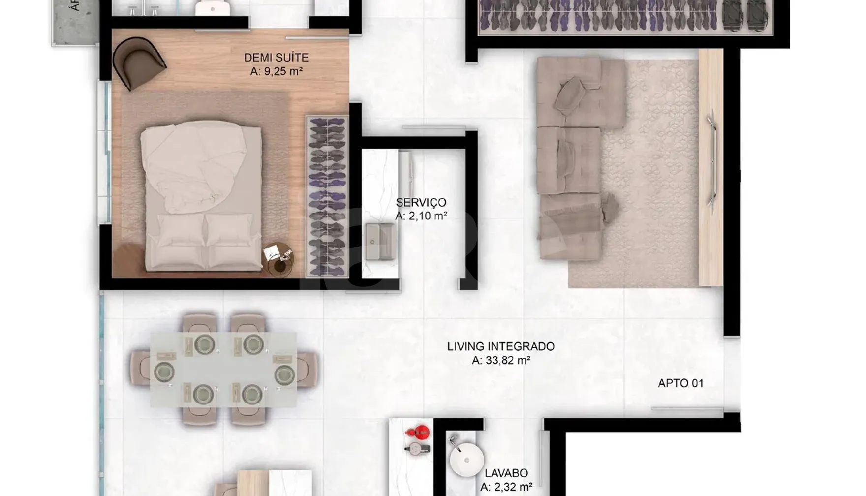Planta — Apartamento 105,3 m²