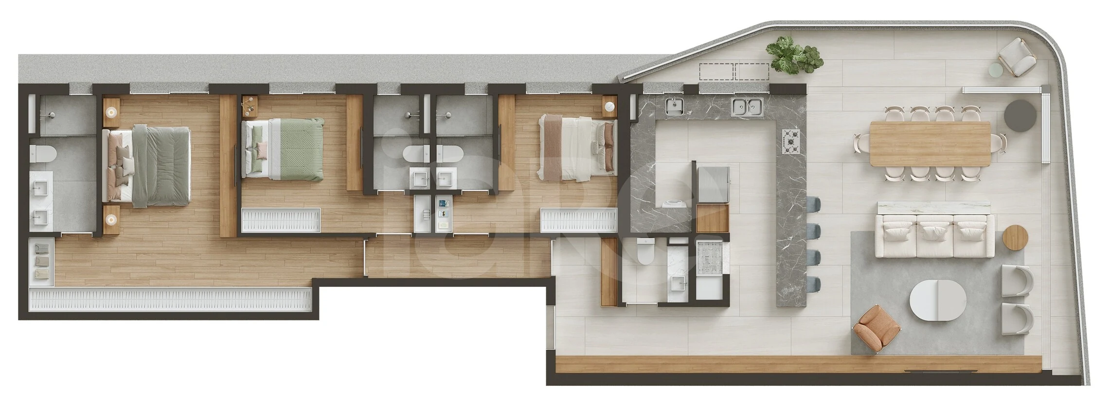 Planta — Planta 04 - 3 dorm 161,65m²