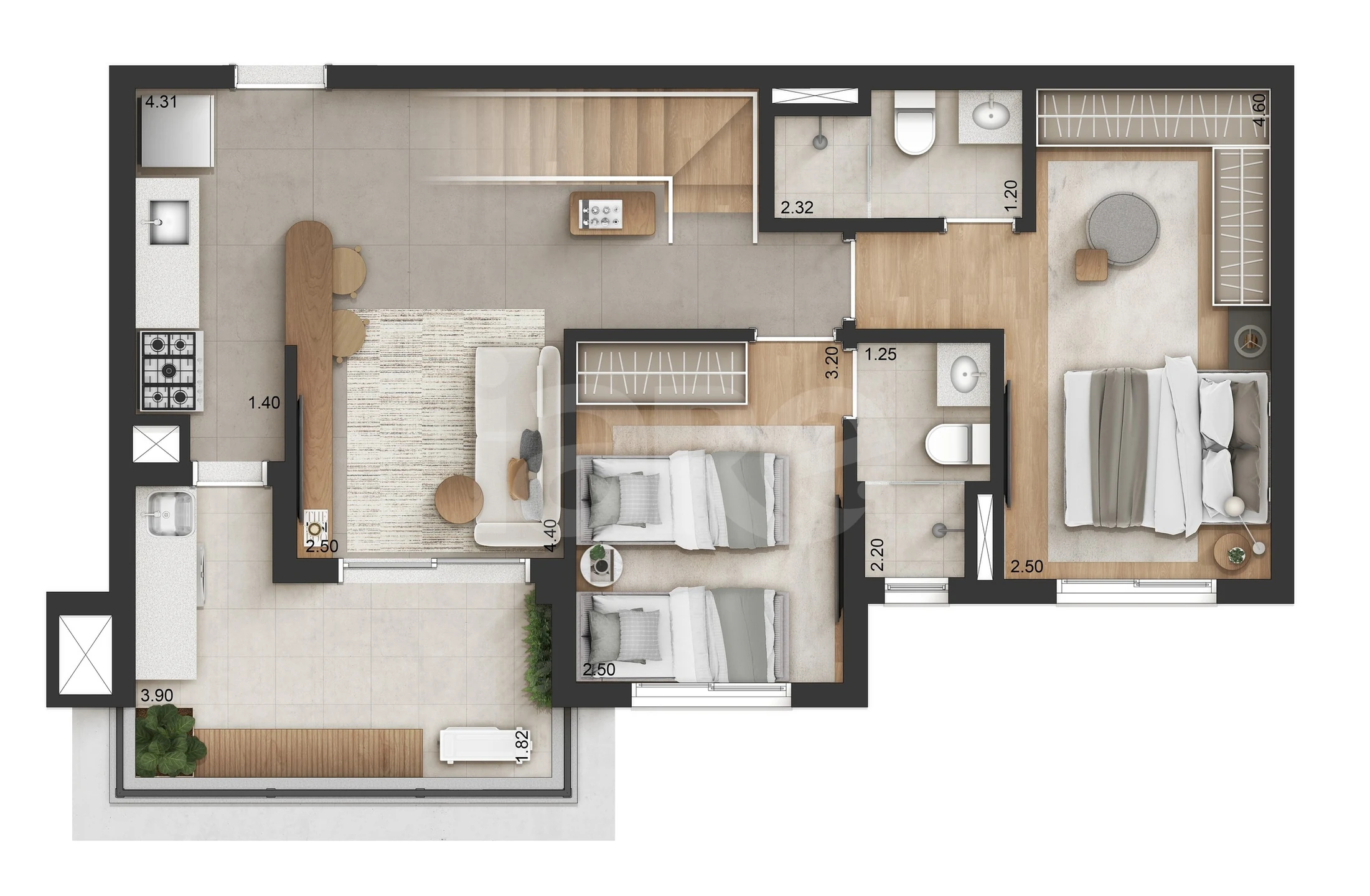 Planta — Cobertura Duplex 116,4 m²