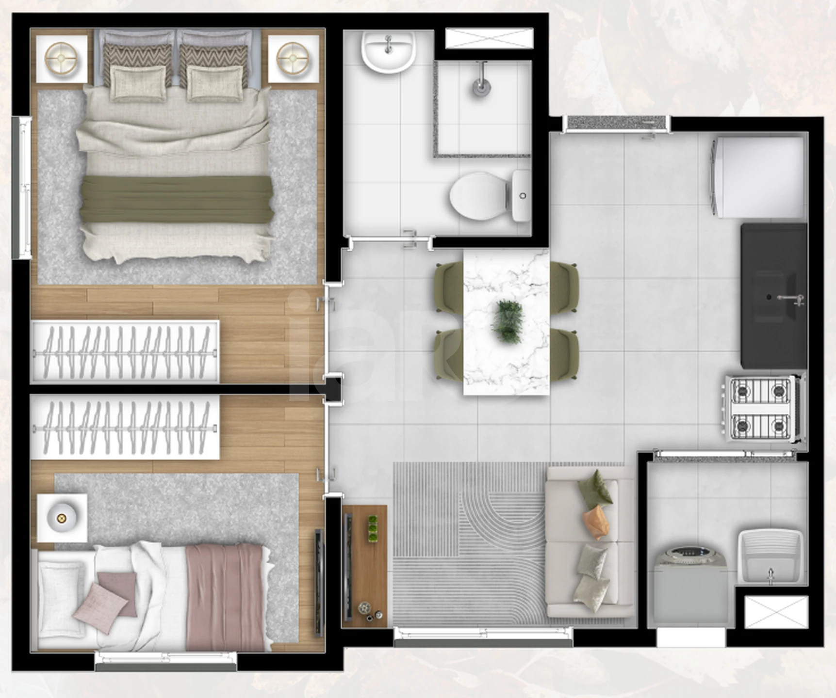 Planta — Apartamento 32,66 m²