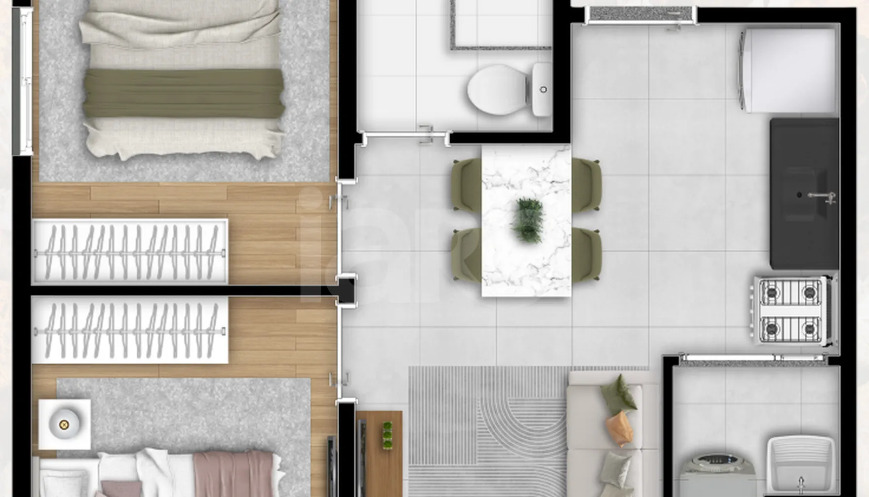 Planta — Apartamento 32,66 m²