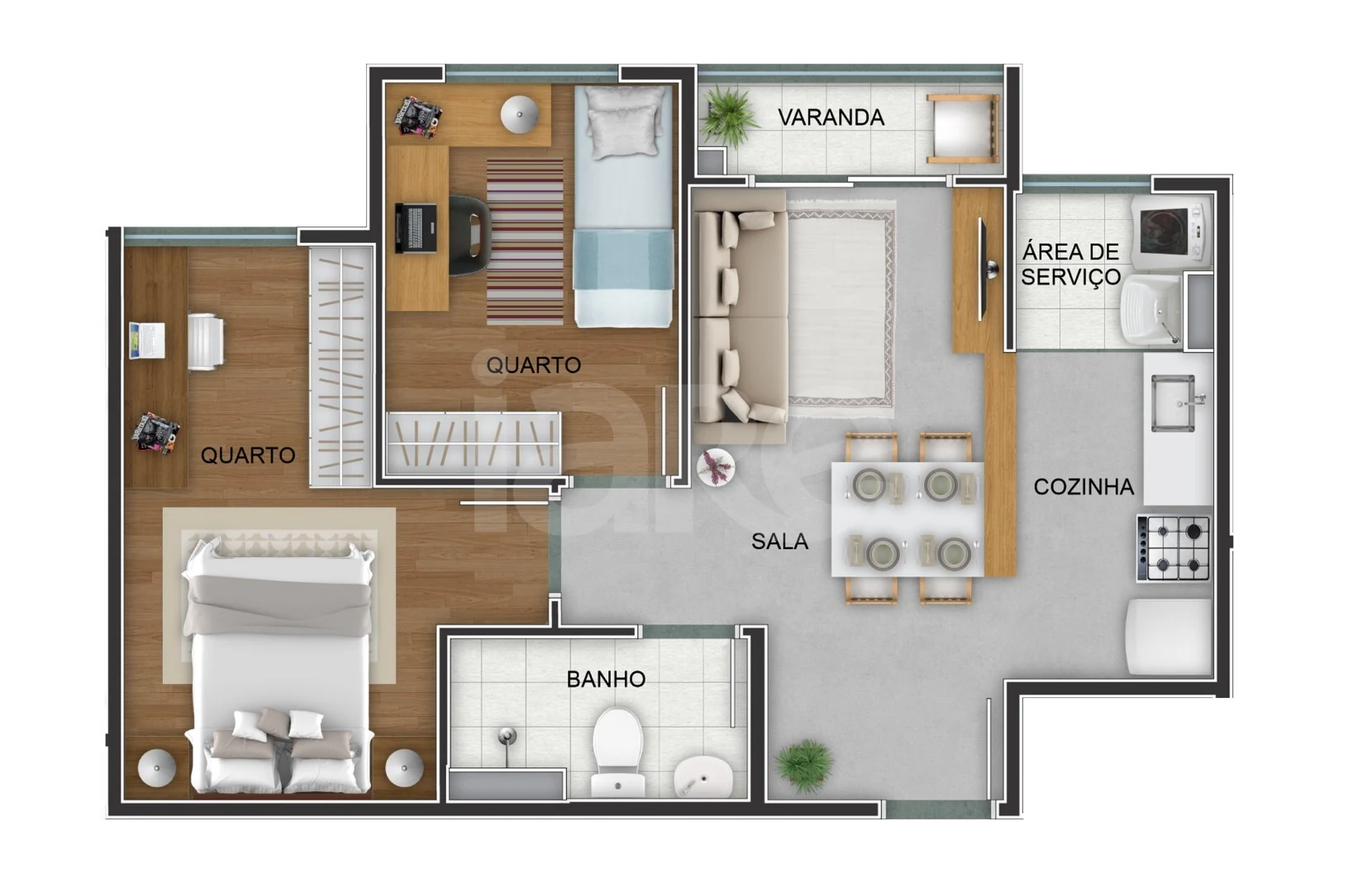Planta — Apartamento 46,5 m²