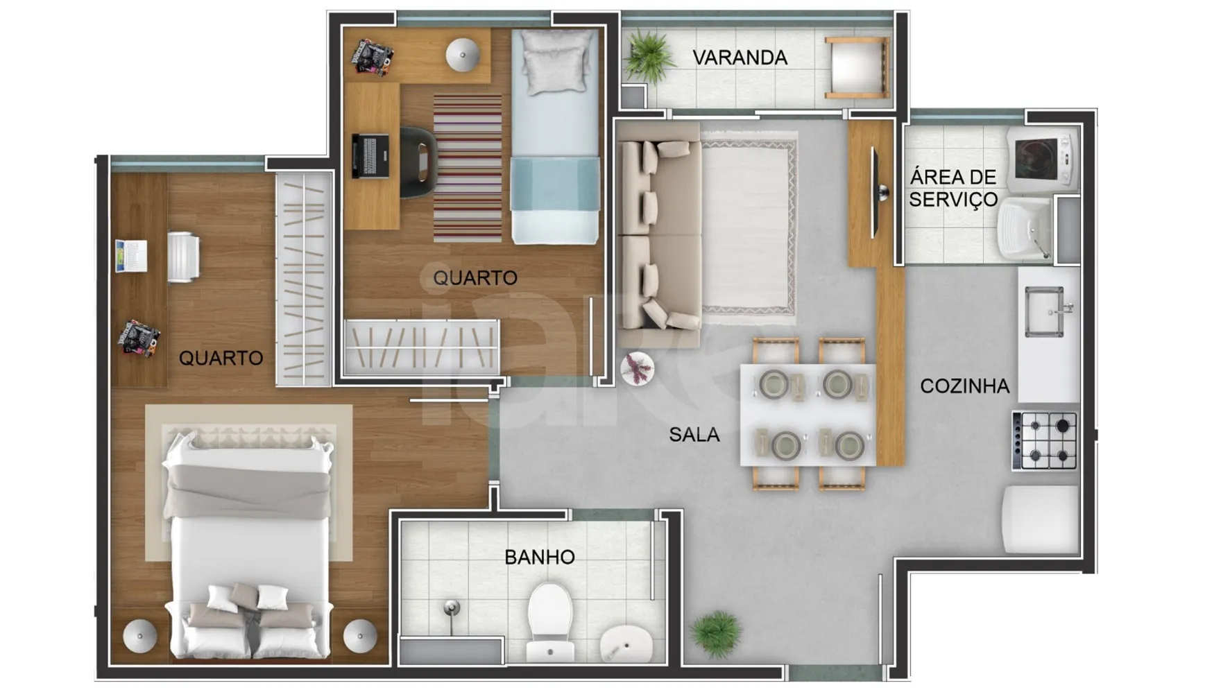 Planta — Apartamento 46,5 m²