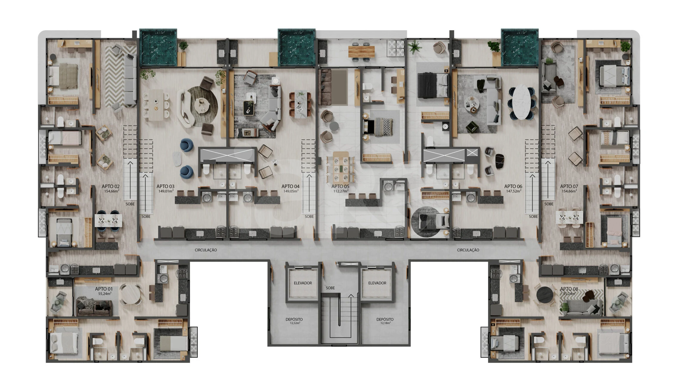 Planta — Pavimento 7