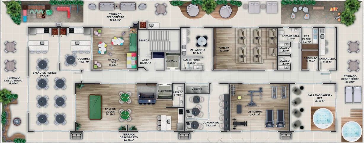 Planta — Pavimento lazer