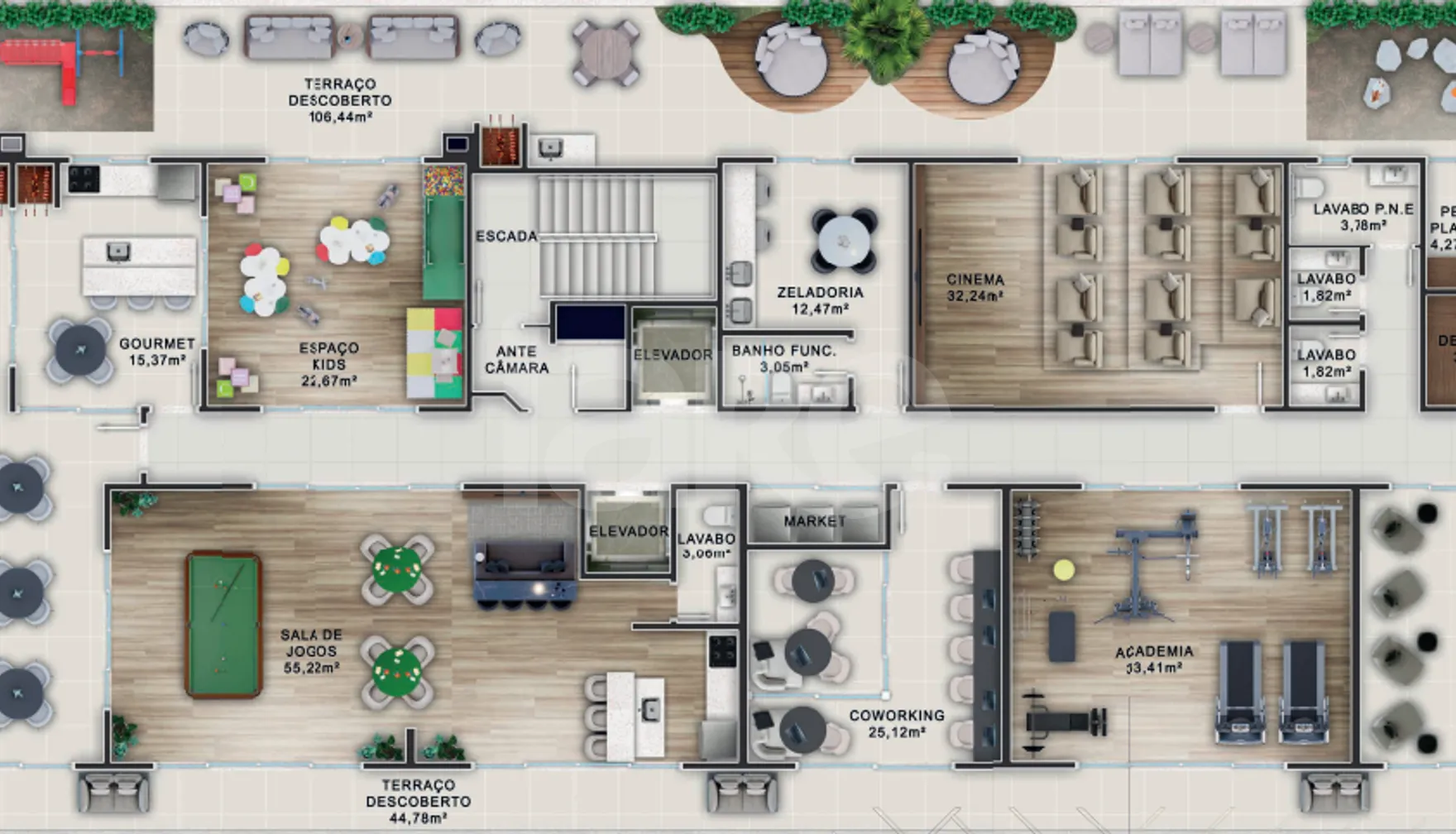 Planta — Pavimento lazer