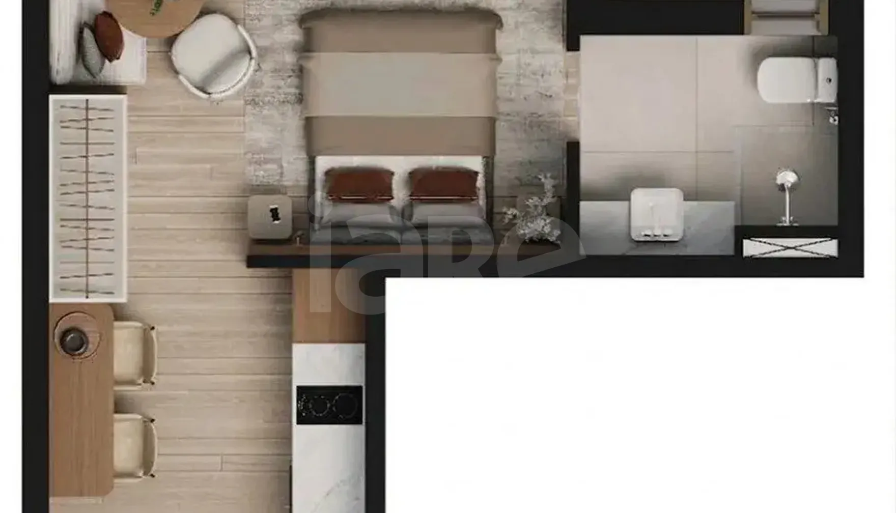 Planta — Studio 27,54 m²
