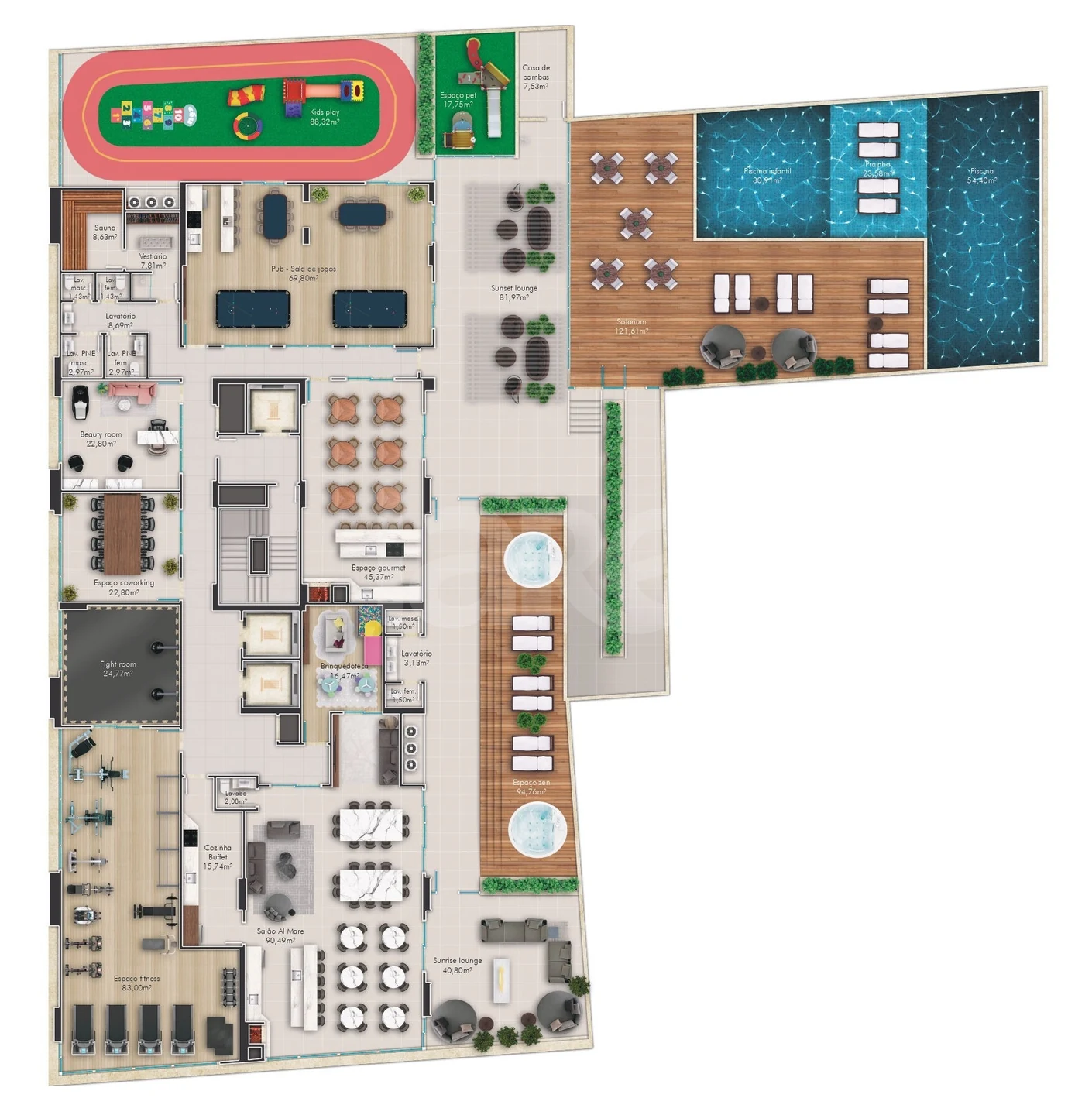 Planta — Pavimento lazer