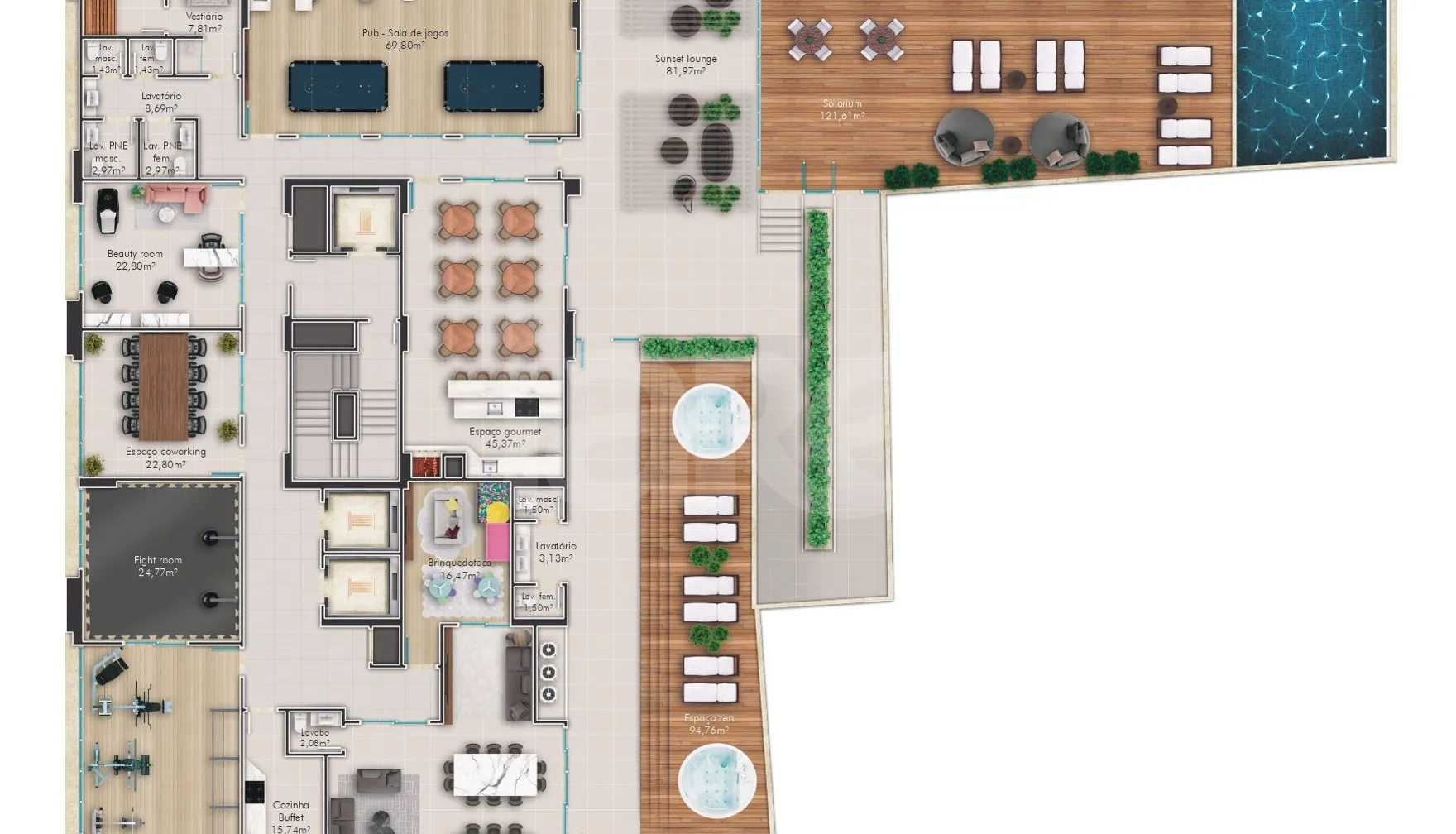 Planta — Pavimento lazer