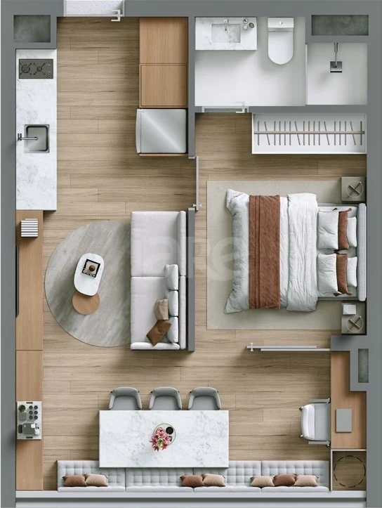 Planta — Apartamento 39,12 m²