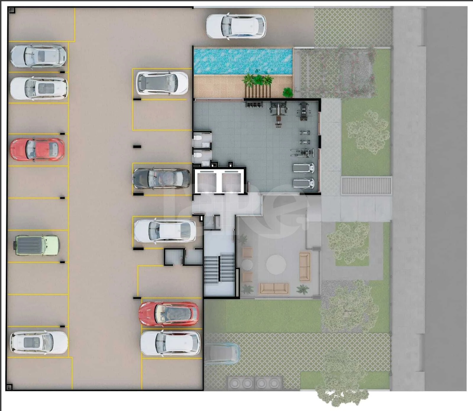 Planta — Pavimento garagem 1