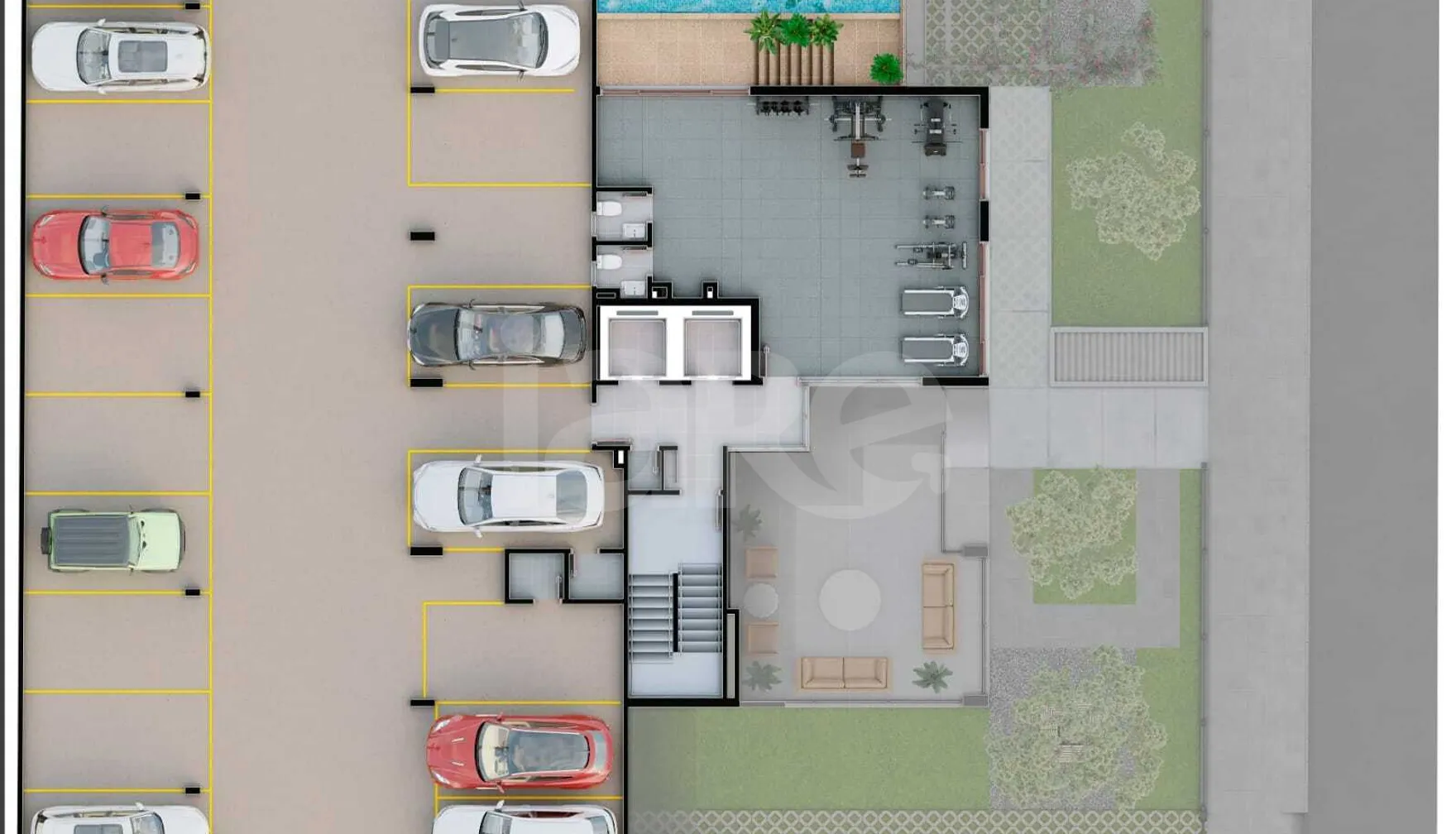 Planta — Pavimento garagem 1