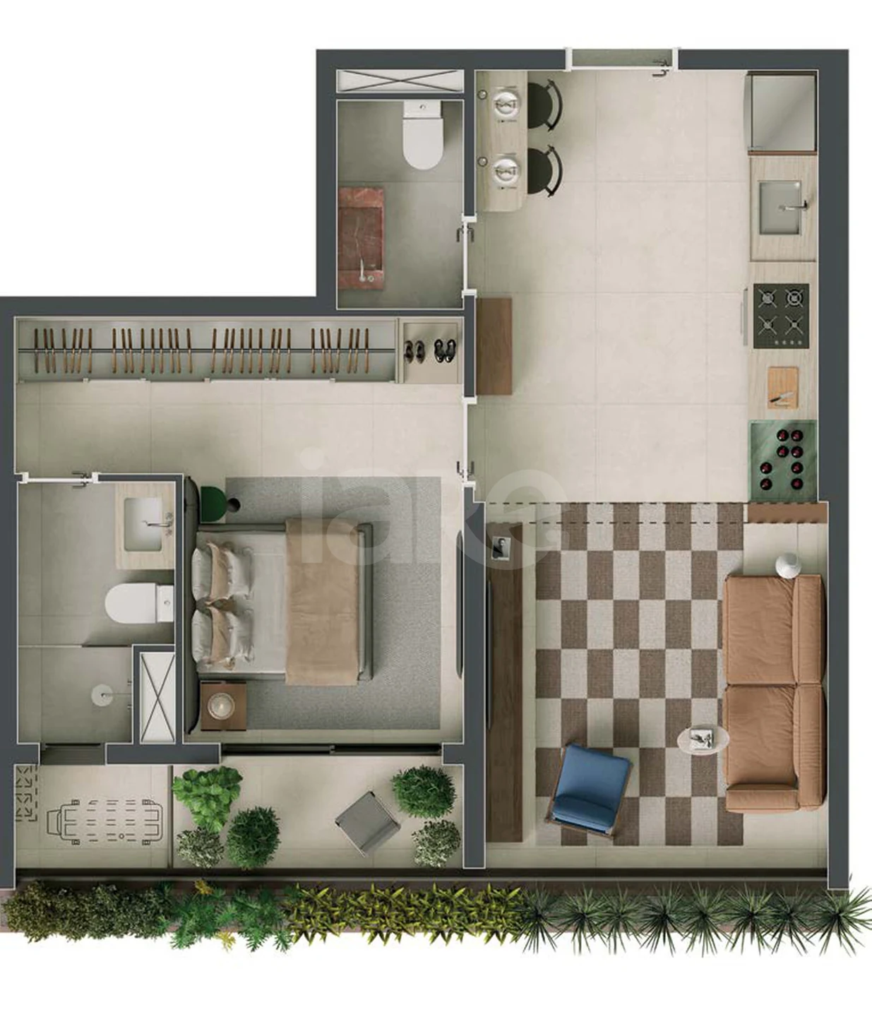 Planta — Apartamento 53 m²