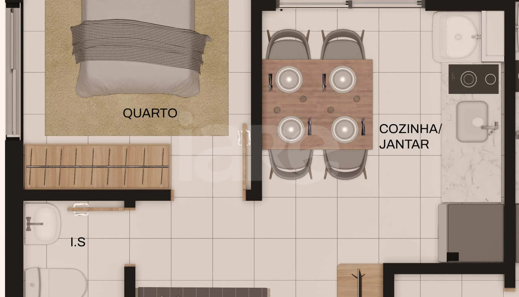 Planta — Apartamento 31,62 m²